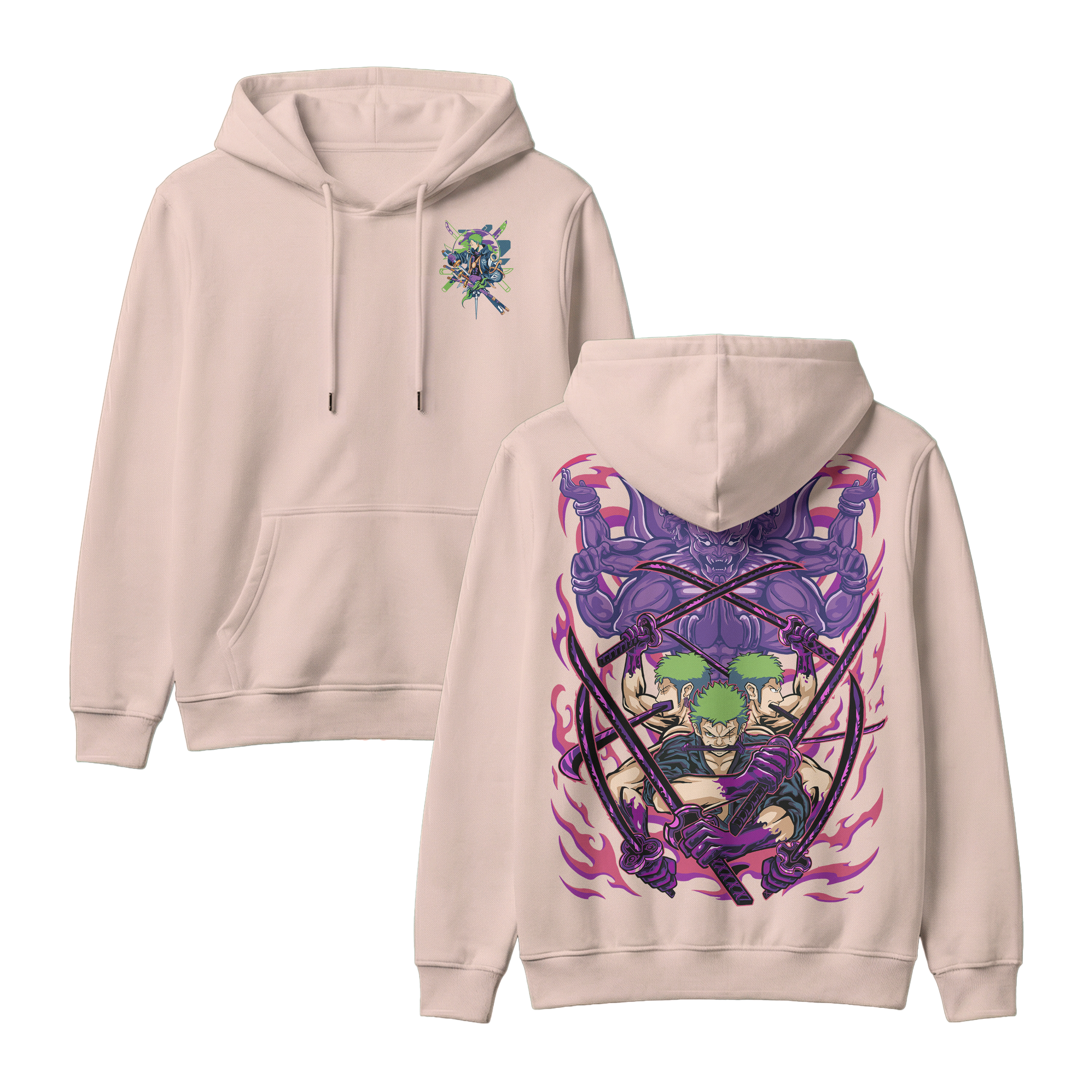 Anime One Piece Roronoa Zoro Pullover Hoodie - RZM004