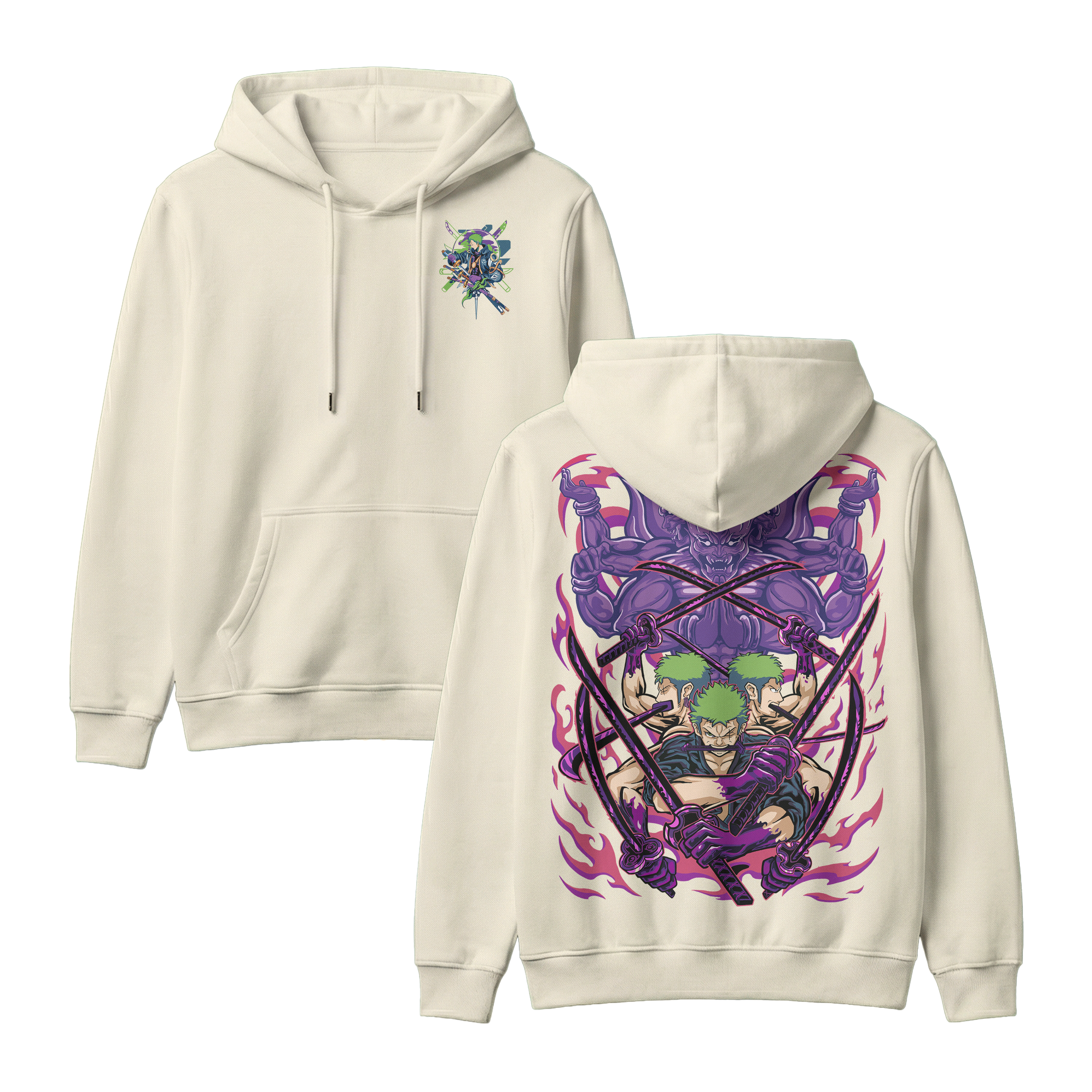 Anime One Piece Roronoa Zoro Pullover Hoodie - RZM004