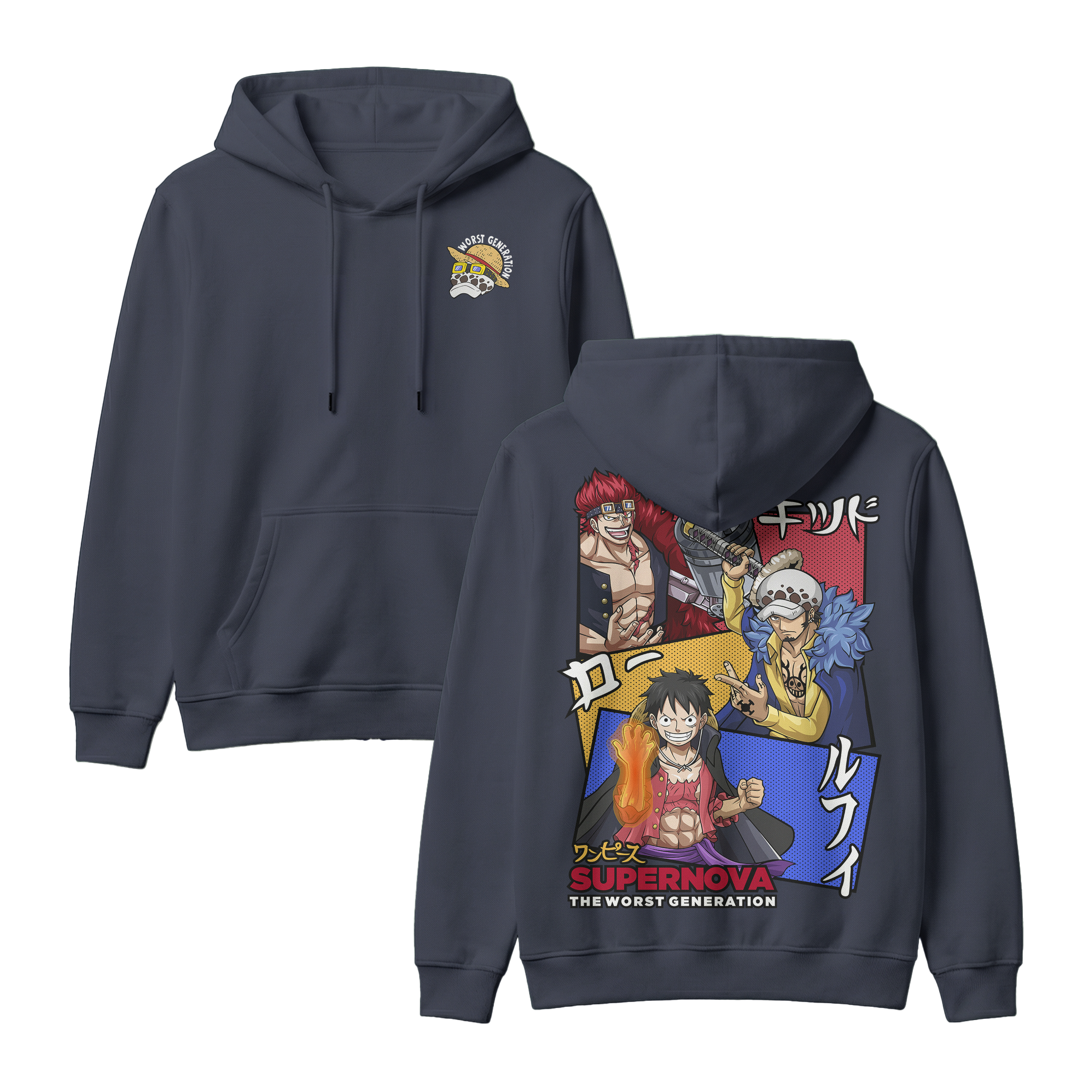 Anime One Piece Supernova The Worst Generation Pullover Hoodie - RZM007