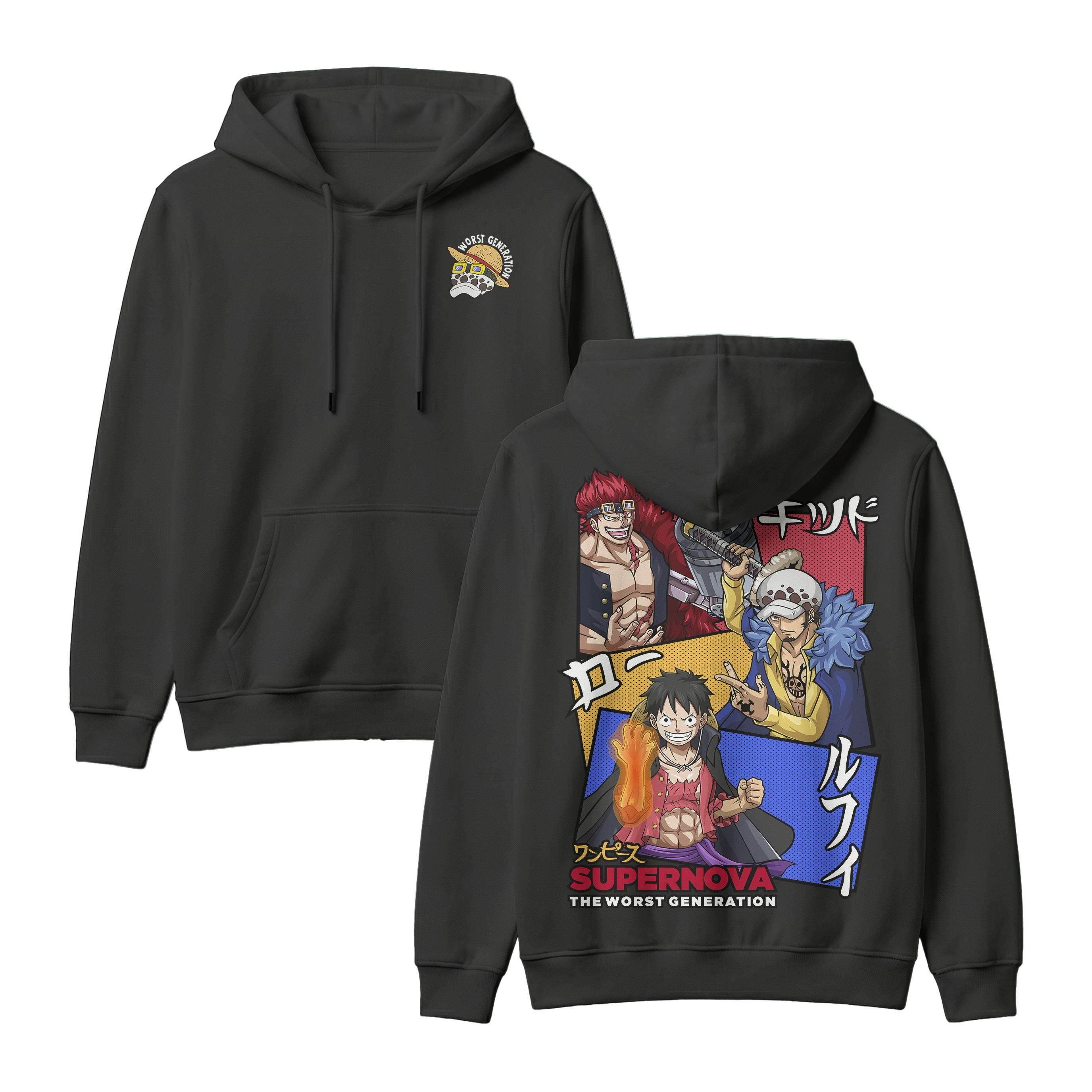 Anime One Piece Supernova The Worst Generation Pullover Hoodie - RZM007