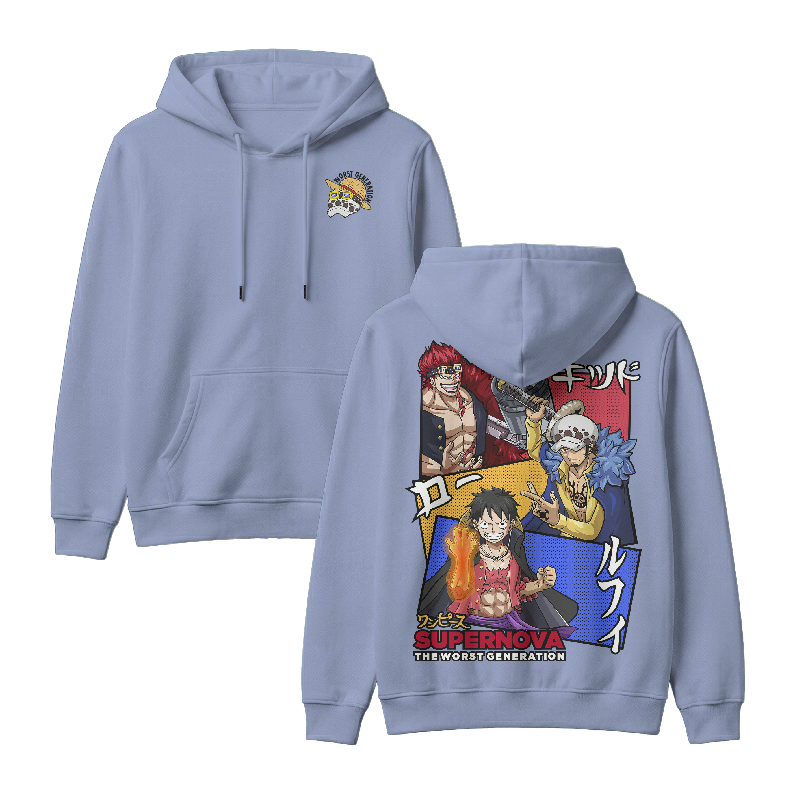 Anime One Piece Supernova The Worst Generation Pullover Hoodie - RZM007