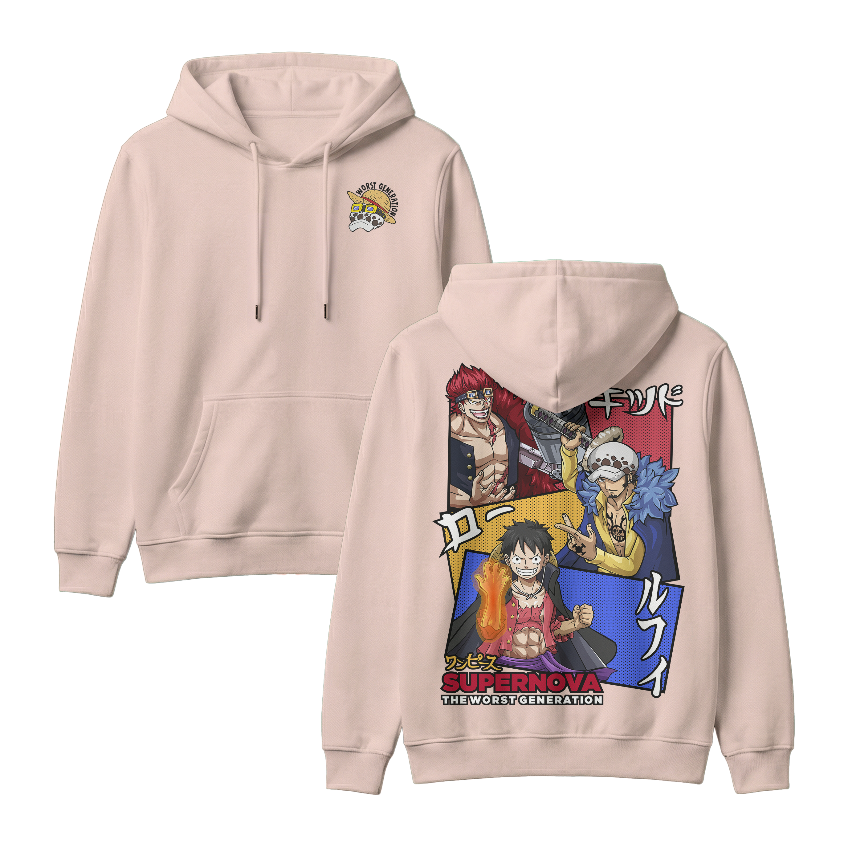 Anime One Piece Supernova The Worst Generation Pullover Hoodie - RZM007
