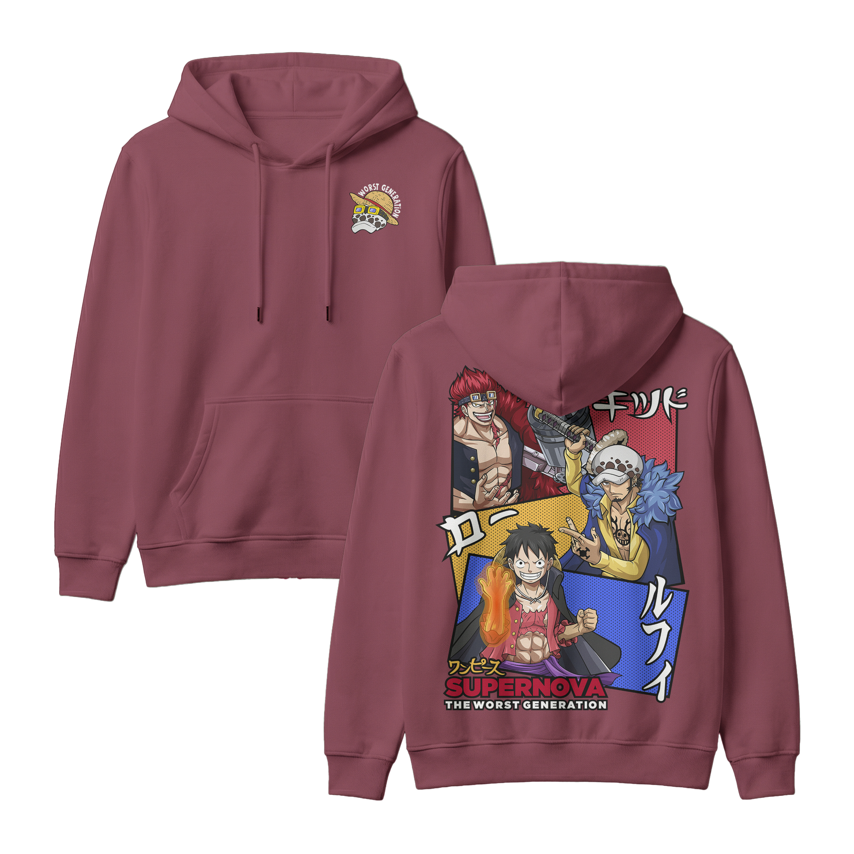 Anime One Piece Supernova The Worst Generation Pullover Hoodie - RZM007