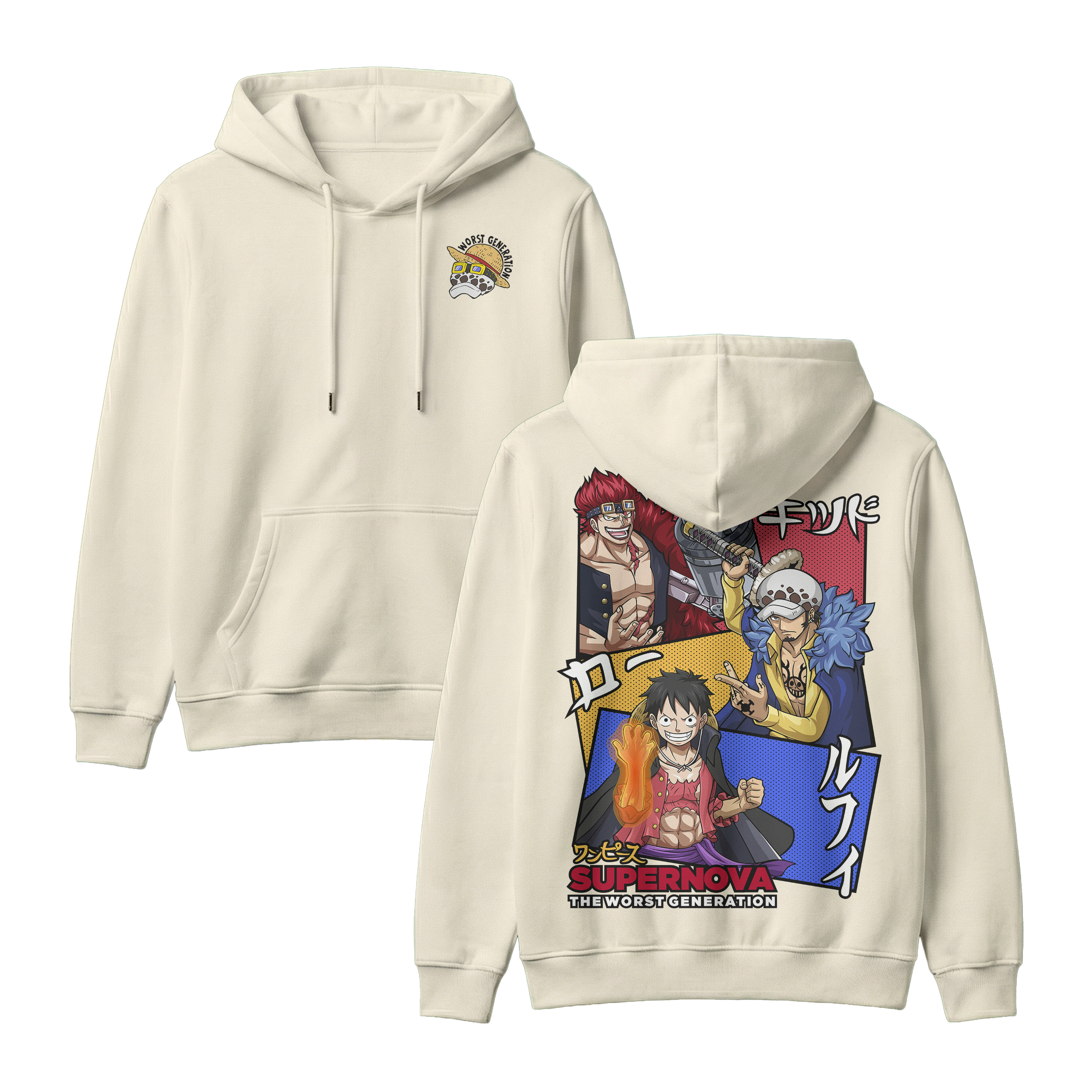 Anime One Piece Supernova The Worst Generation Pullover Hoodie - RZM007