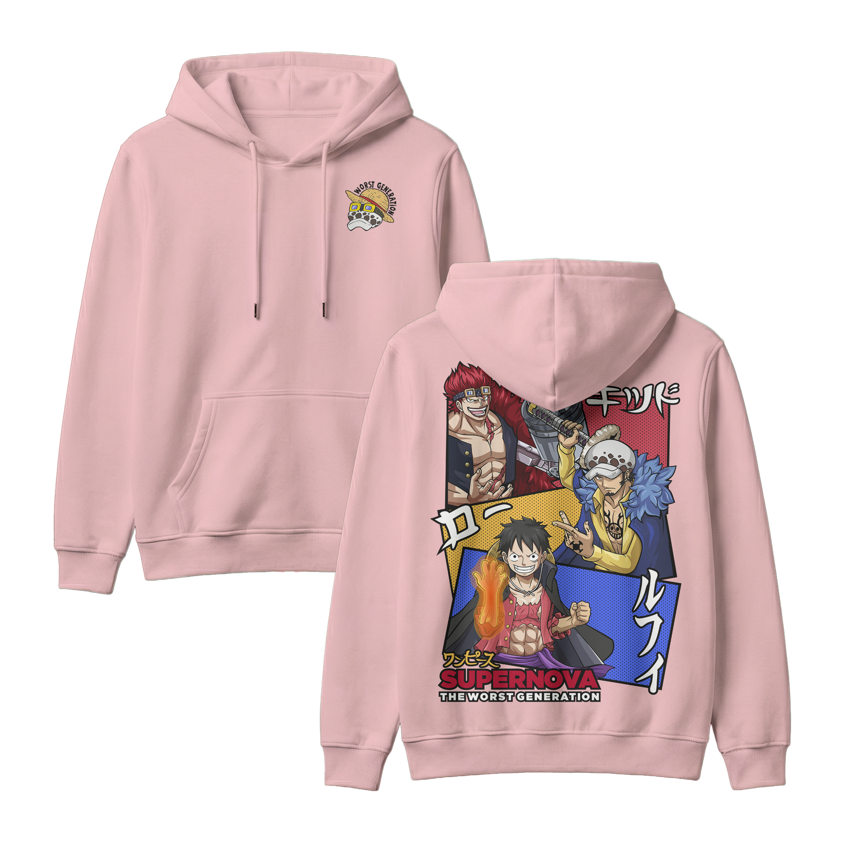 Anime One Piece Supernova The Worst Generation Pullover Hoodie - RZM007