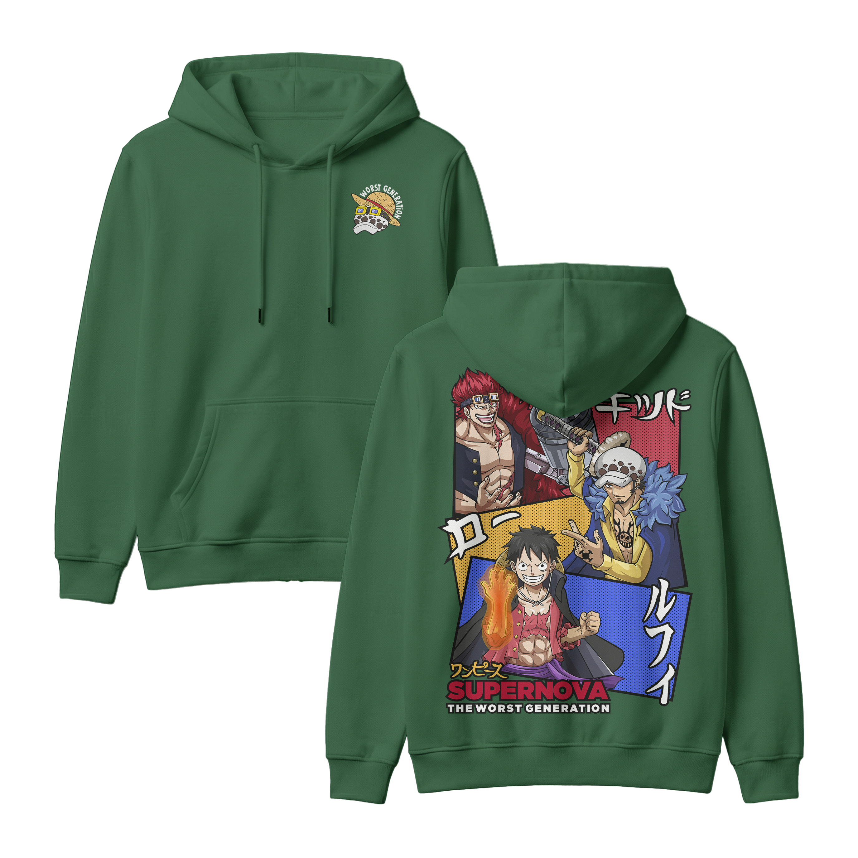 Anime One Piece Supernova The Worst Generation Pullover Hoodie - RZM007