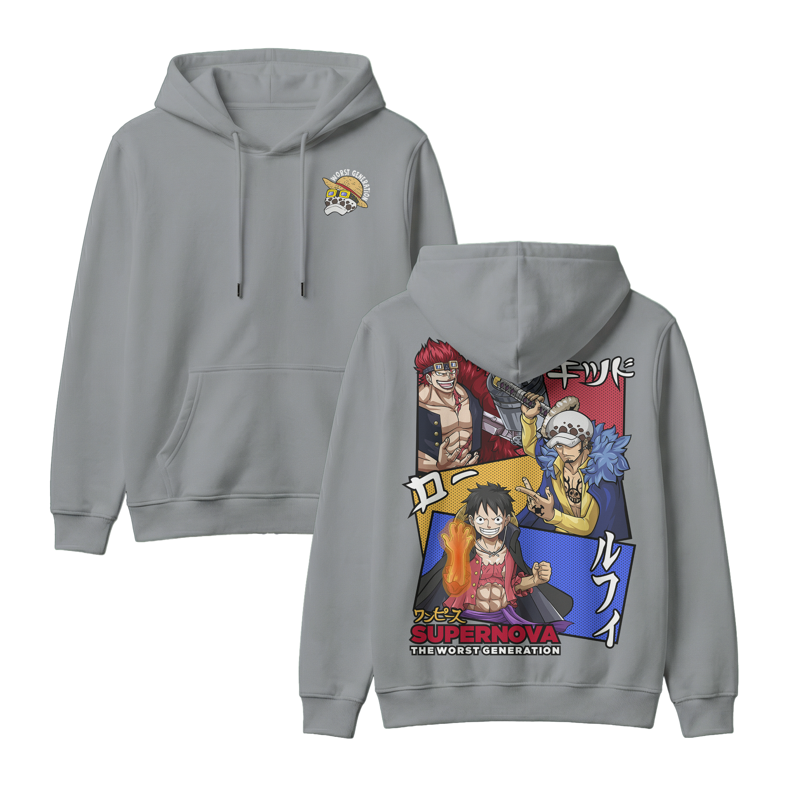 Anime One Piece Supernova The Worst Generation Pullover Hoodie - RZM007