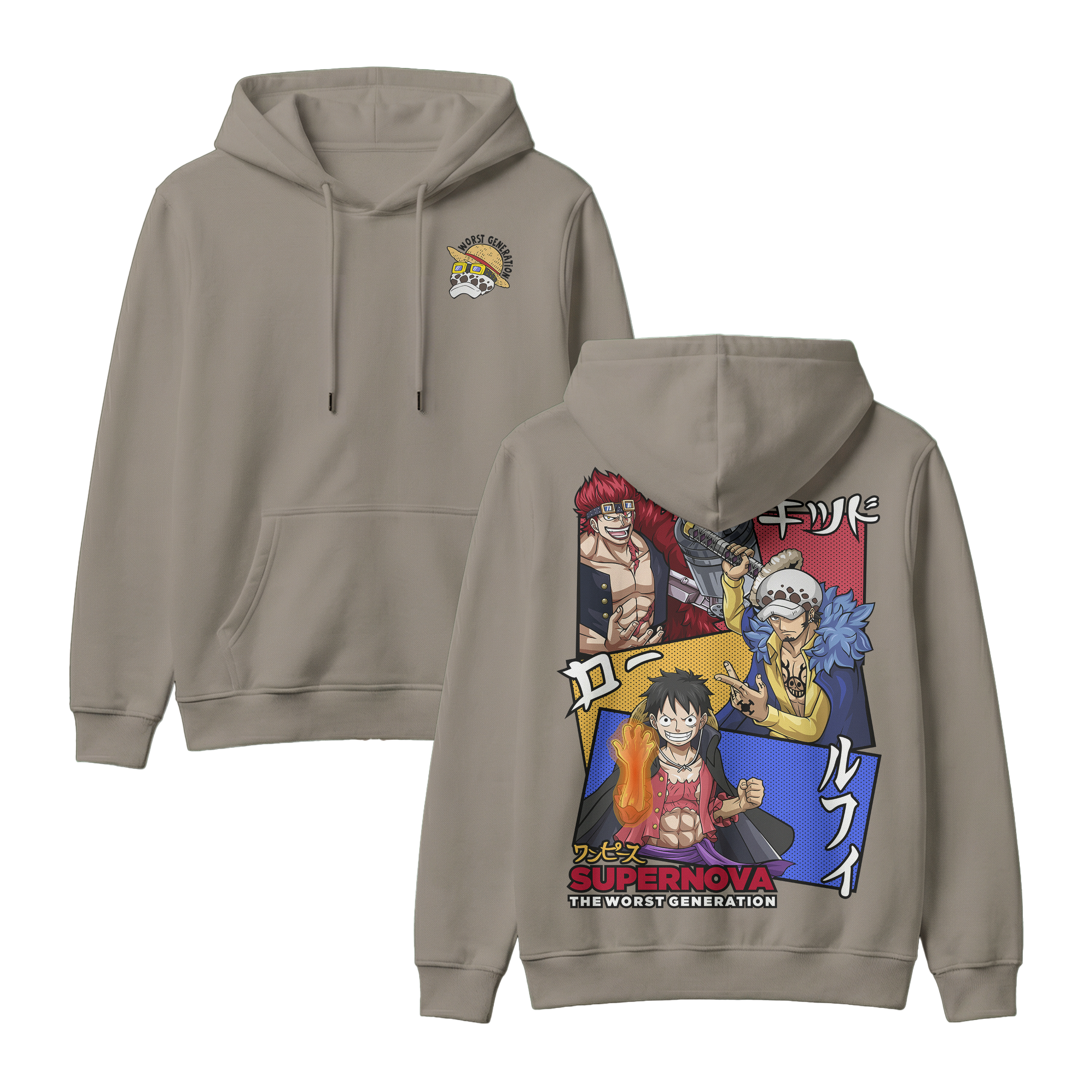 Anime One Piece Supernova The Worst Generation Pullover Hoodie - RZM007