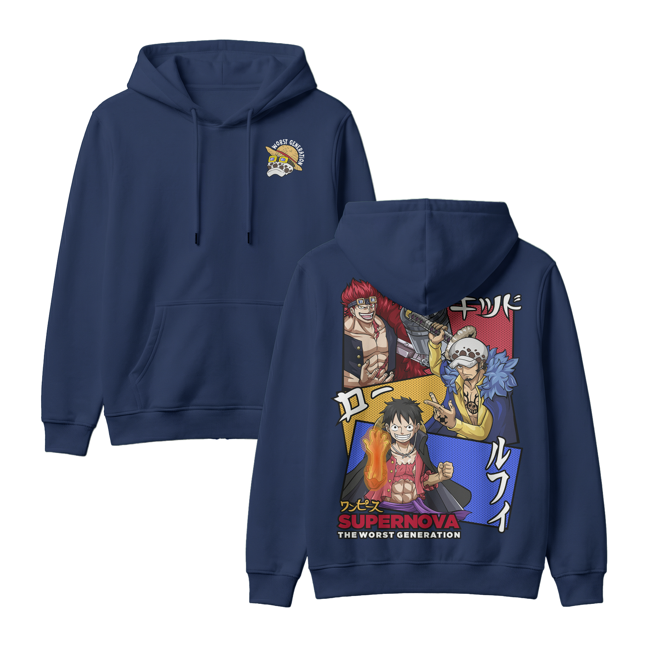 Anime One Piece Supernova The Worst Generation Pullover Hoodie - RZM007