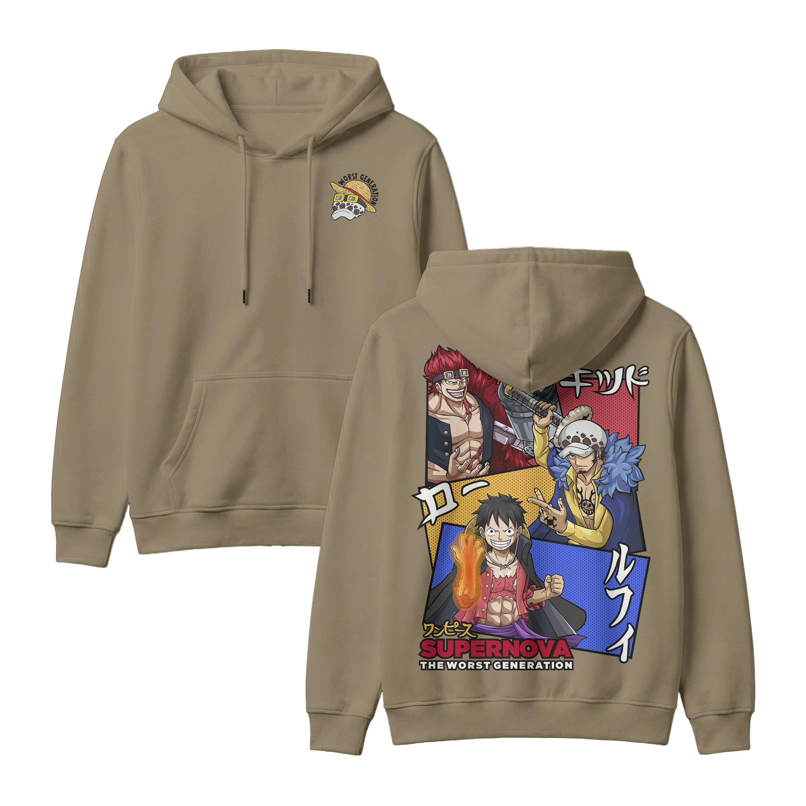 Anime One Piece Supernova The Worst Generation Pullover Hoodie - RZM007