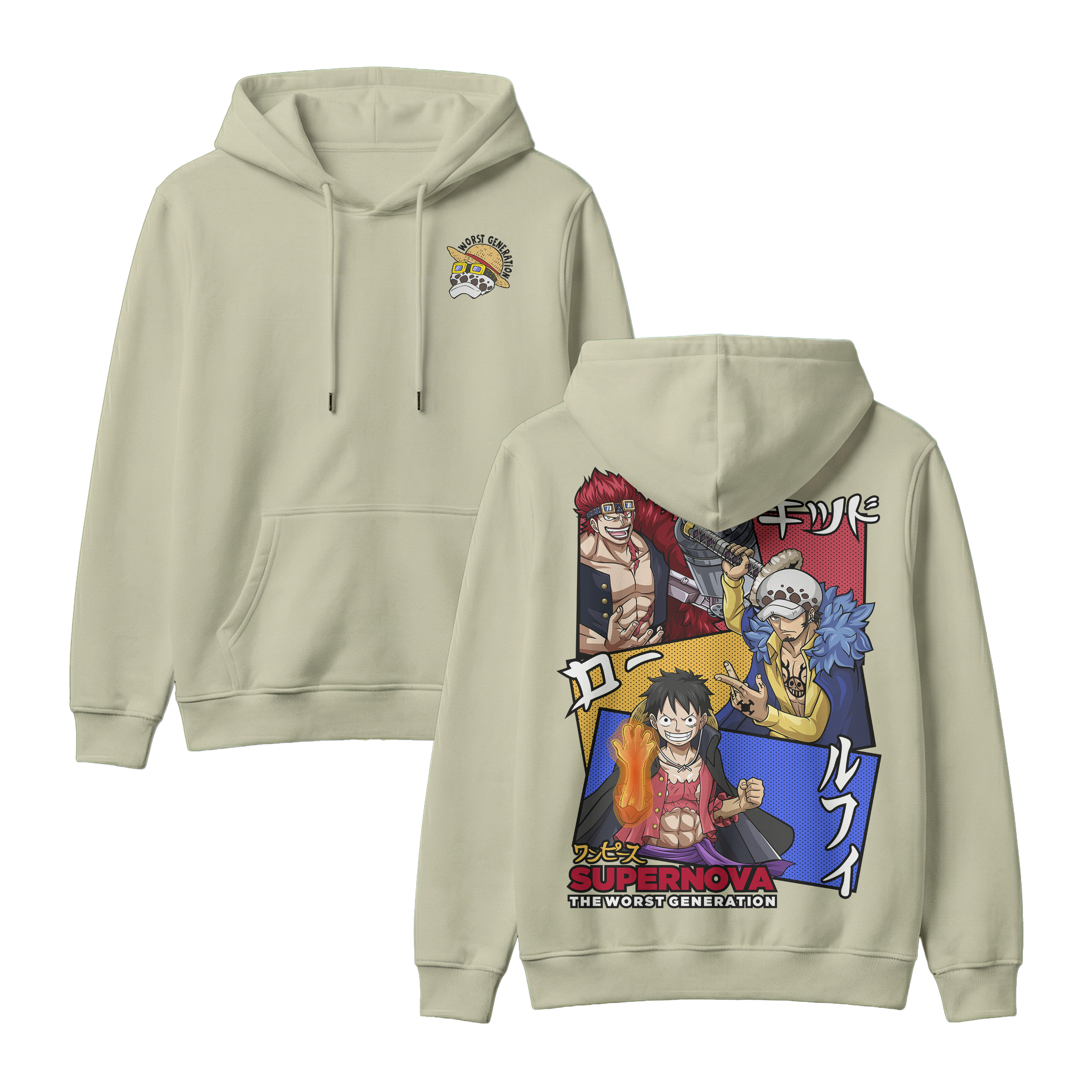 Anime One Piece Supernova The Worst Generation Pullover Hoodie - RZM007
