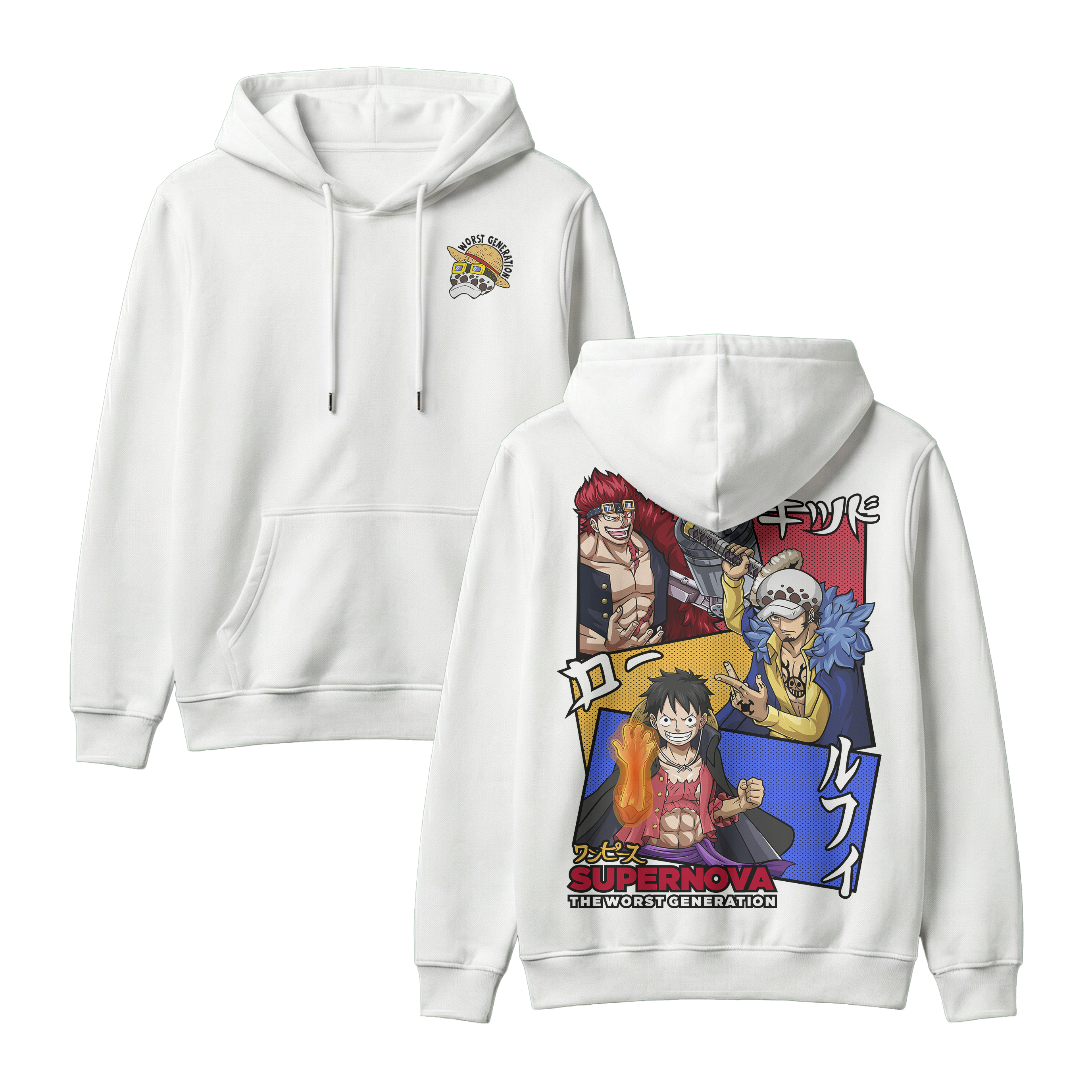 Anime One Piece Supernova The Worst Generation Pullover Hoodie - RZM007