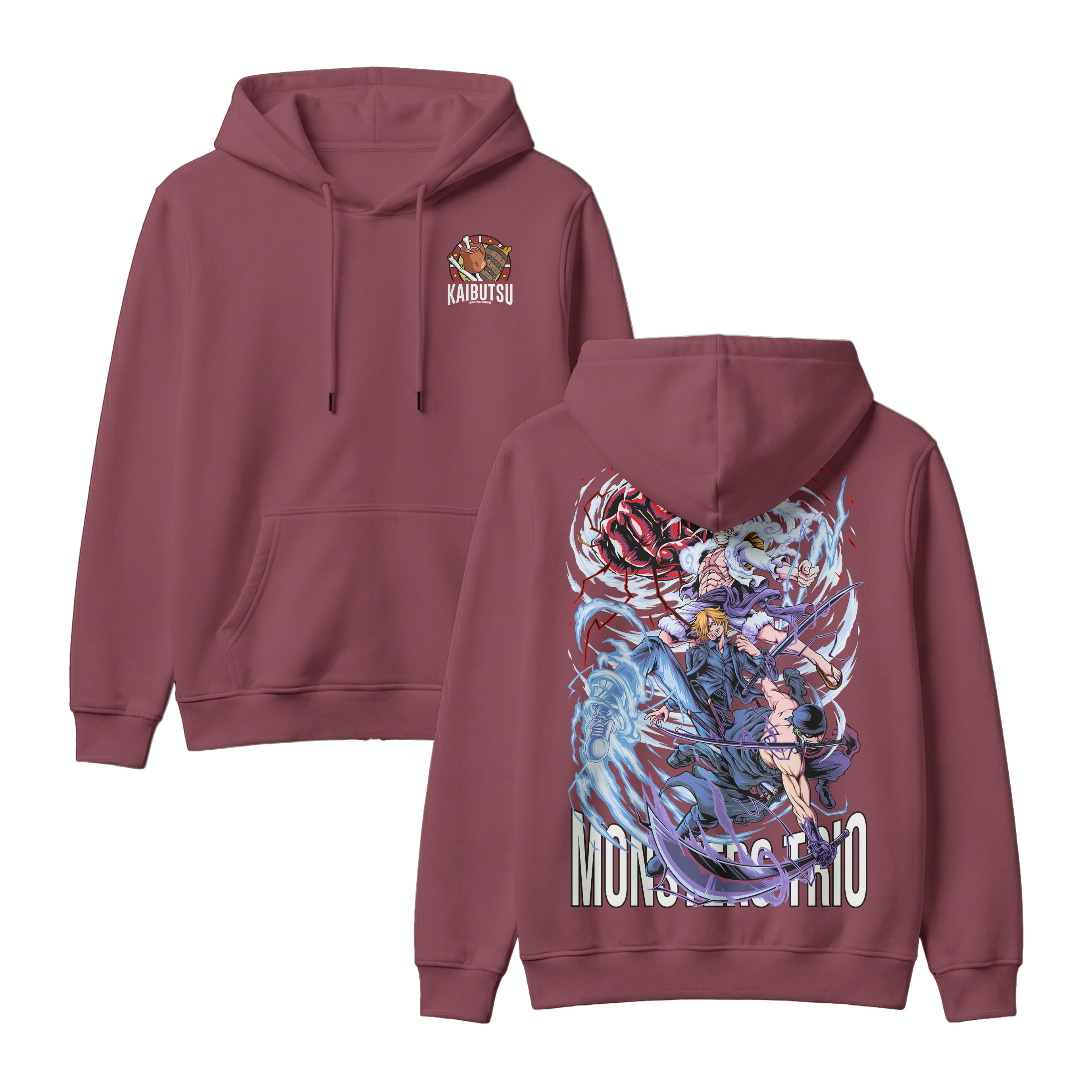 Anime One Piece Monster Trio Pullover Hoodie - RZM009
