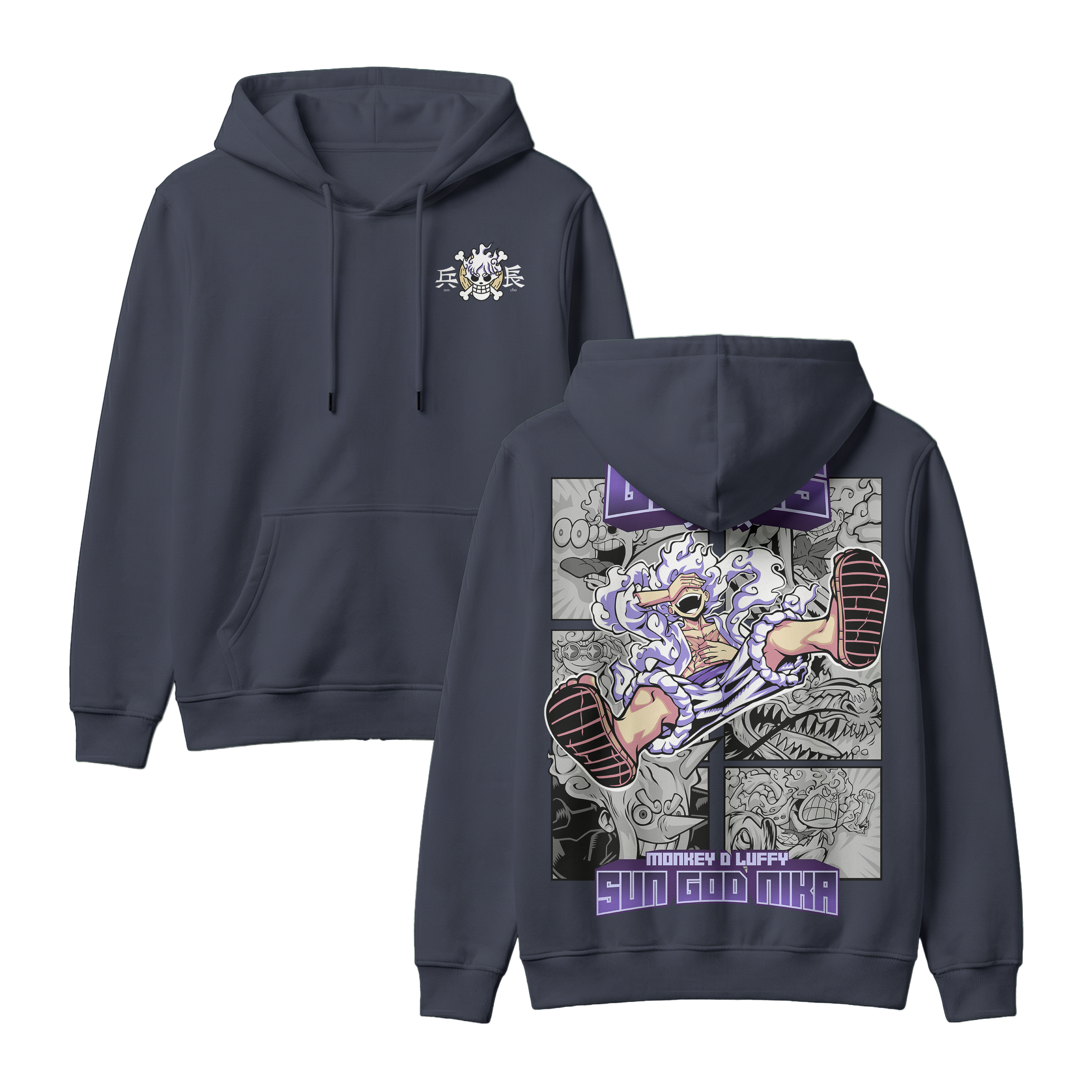 Anime One Piece Gear 5 Monkey D. Luffy Sun God Nika Pullover Hoodie - RZM011