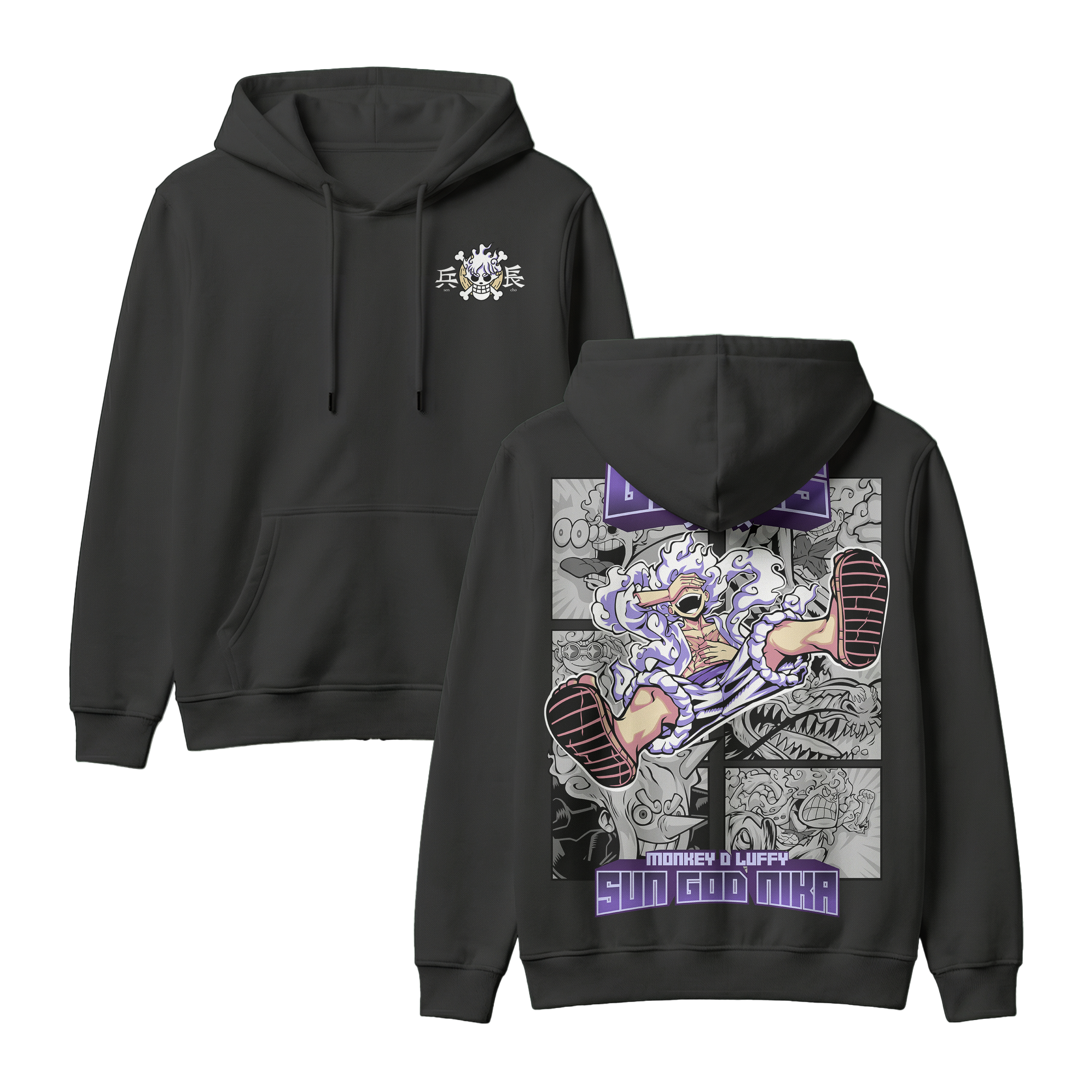 Anime One Piece Gear 5 Monkey D. Luffy Sun God Nika Pullover Hoodie - RZM011