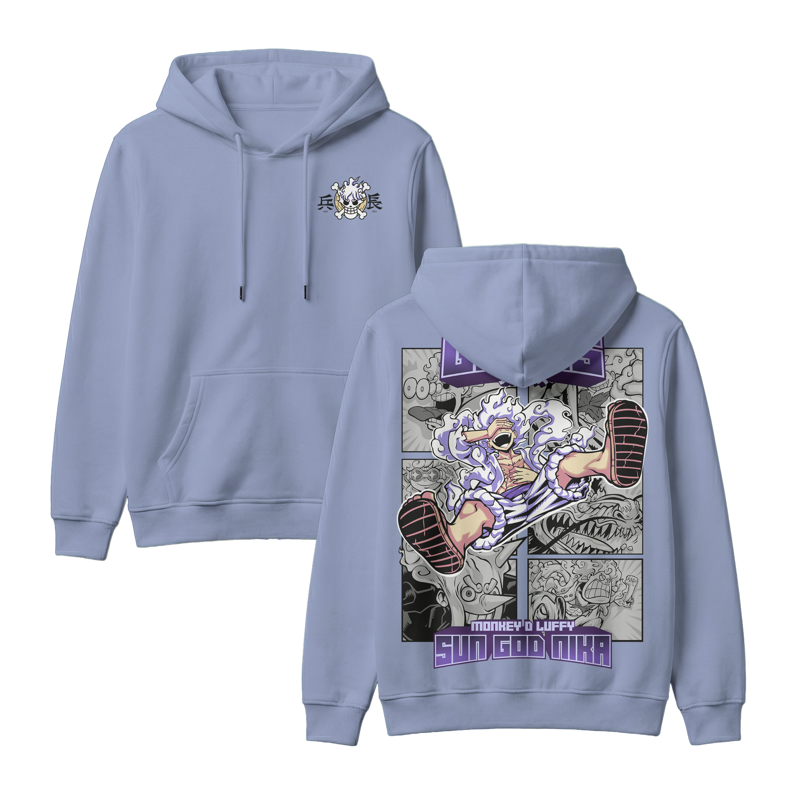 Anime One Piece Gear 5 Monkey D. Luffy Sun God Nika Pullover Hoodie - RZM011
