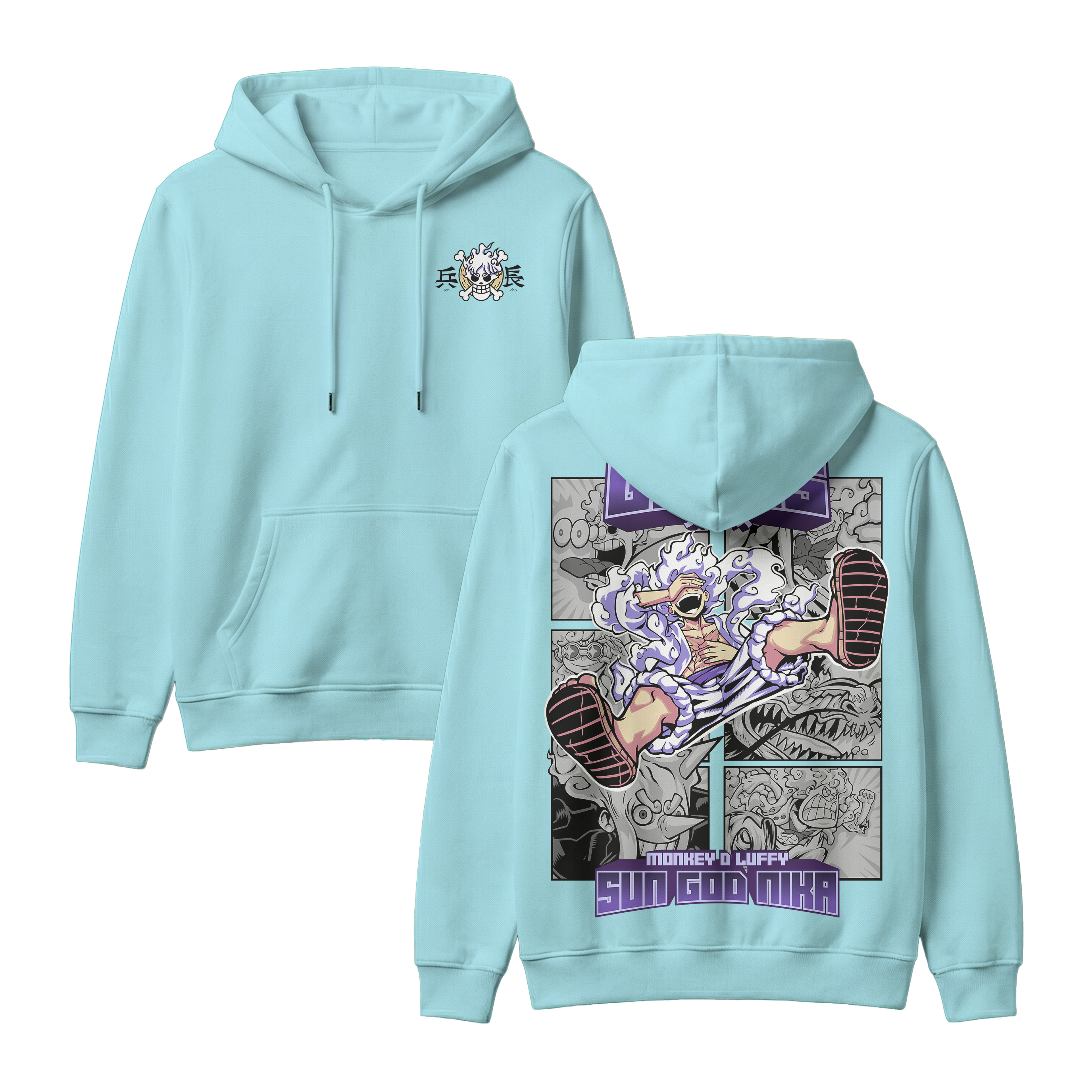 Anime One Piece Gear 5 Monkey D. Luffy Sun God Nika Pullover Hoodie - RZM011