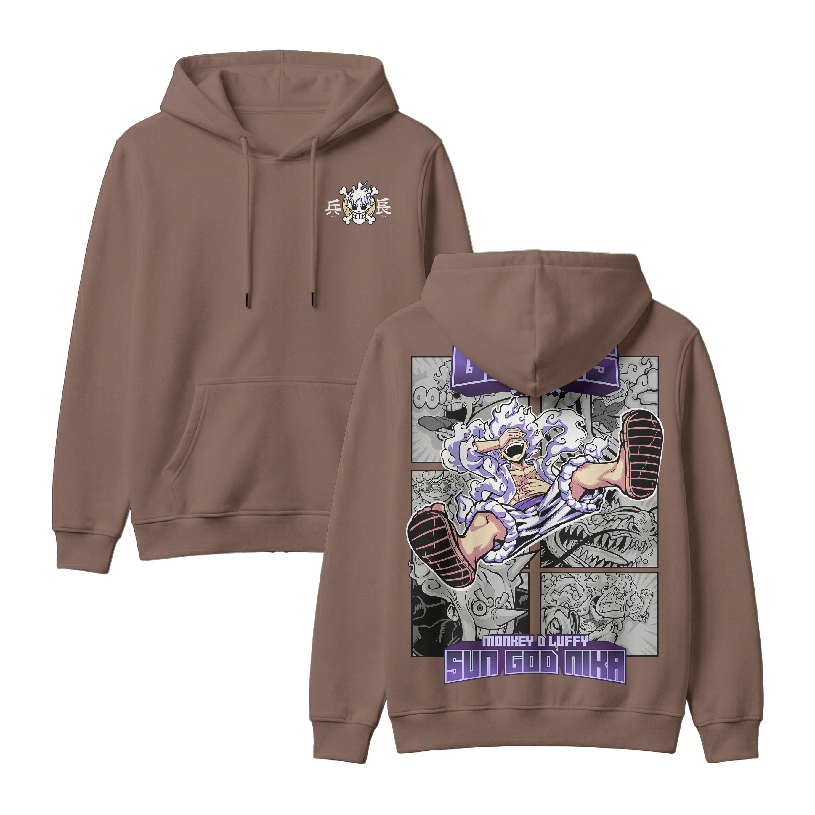 Anime One Piece Gear 5 Monkey D. Luffy Sun God Nika Pullover Hoodie - RZM011