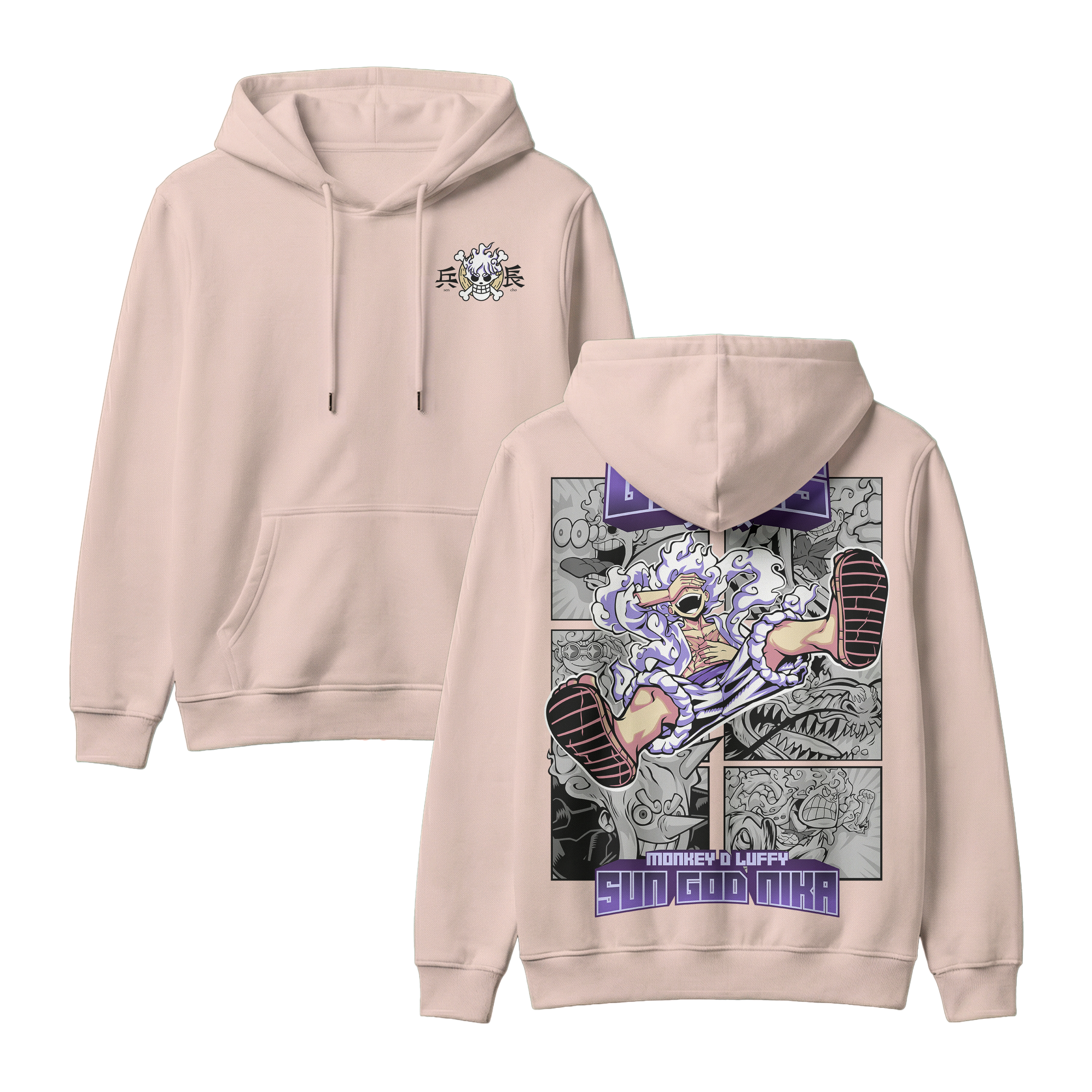 Anime One Piece Gear 5 Monkey D. Luffy Sun God Nika Pullover Hoodie - RZM011