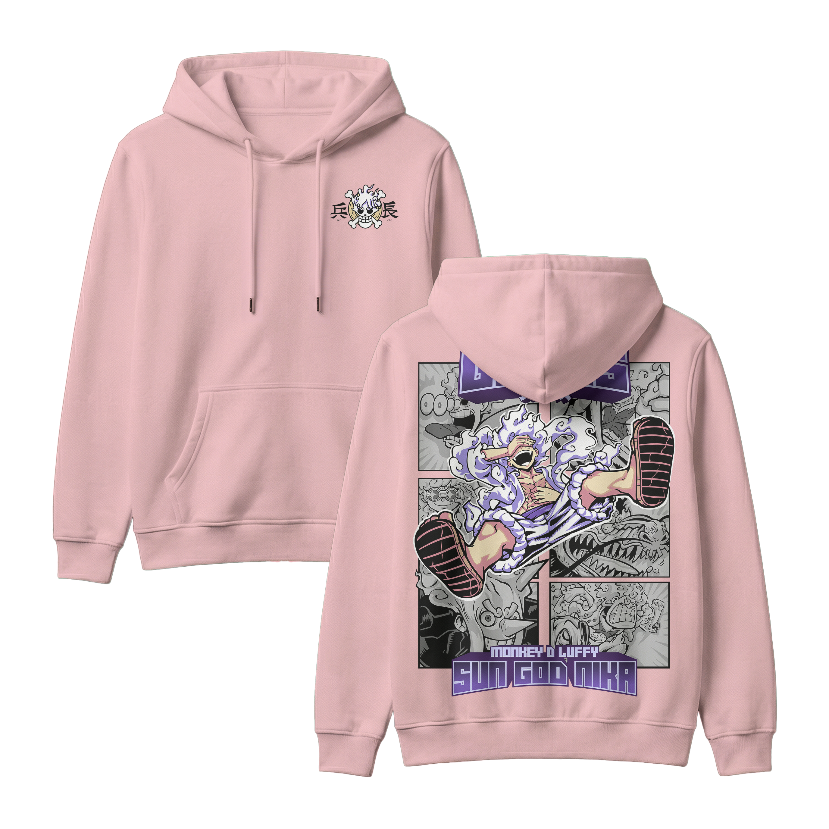Anime One Piece Gear 5 Monkey D. Luffy Sun God Nika Pullover Hoodie - RZM011