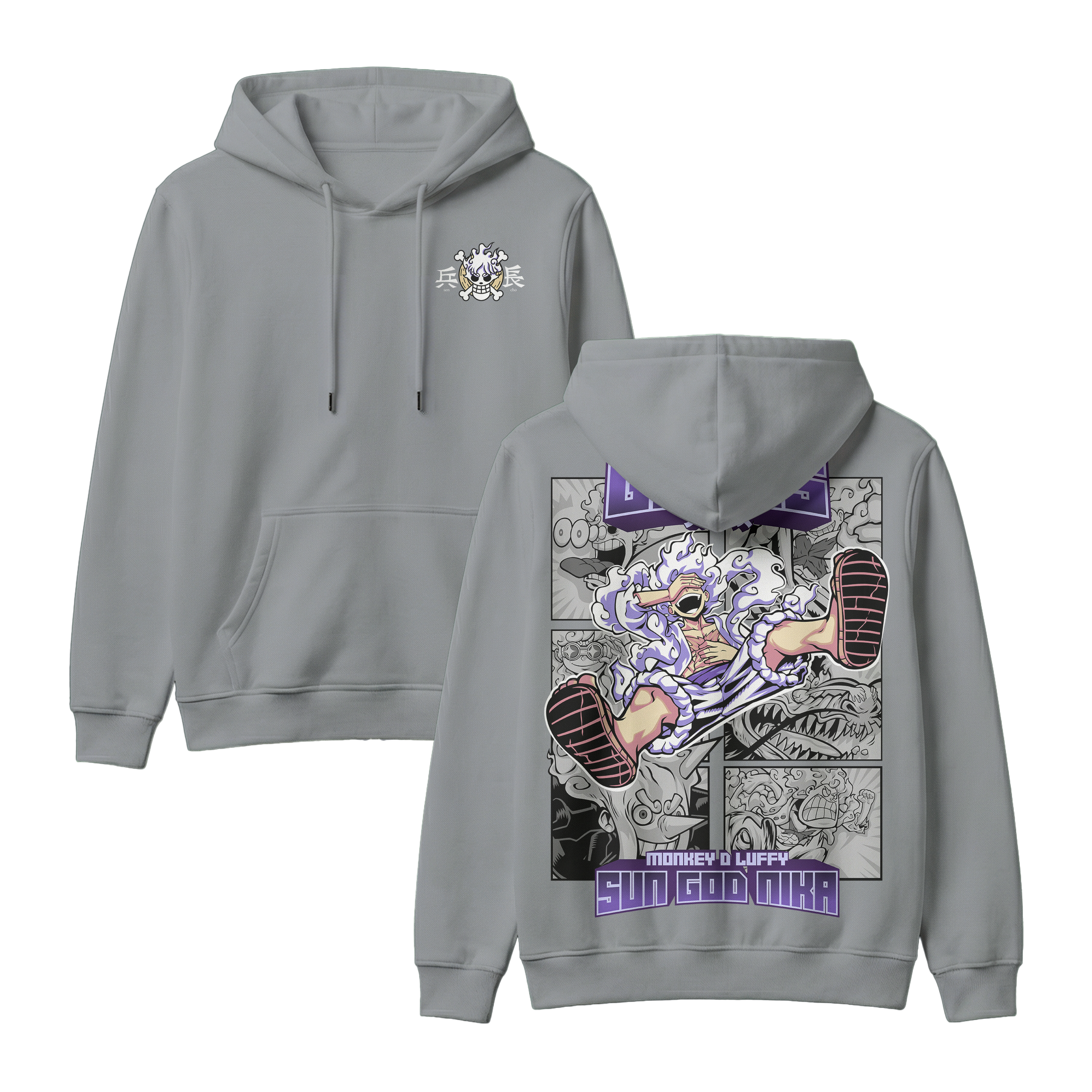 Anime One Piece Gear 5 Monkey D. Luffy Sun God Nika Pullover Hoodie - RZM011