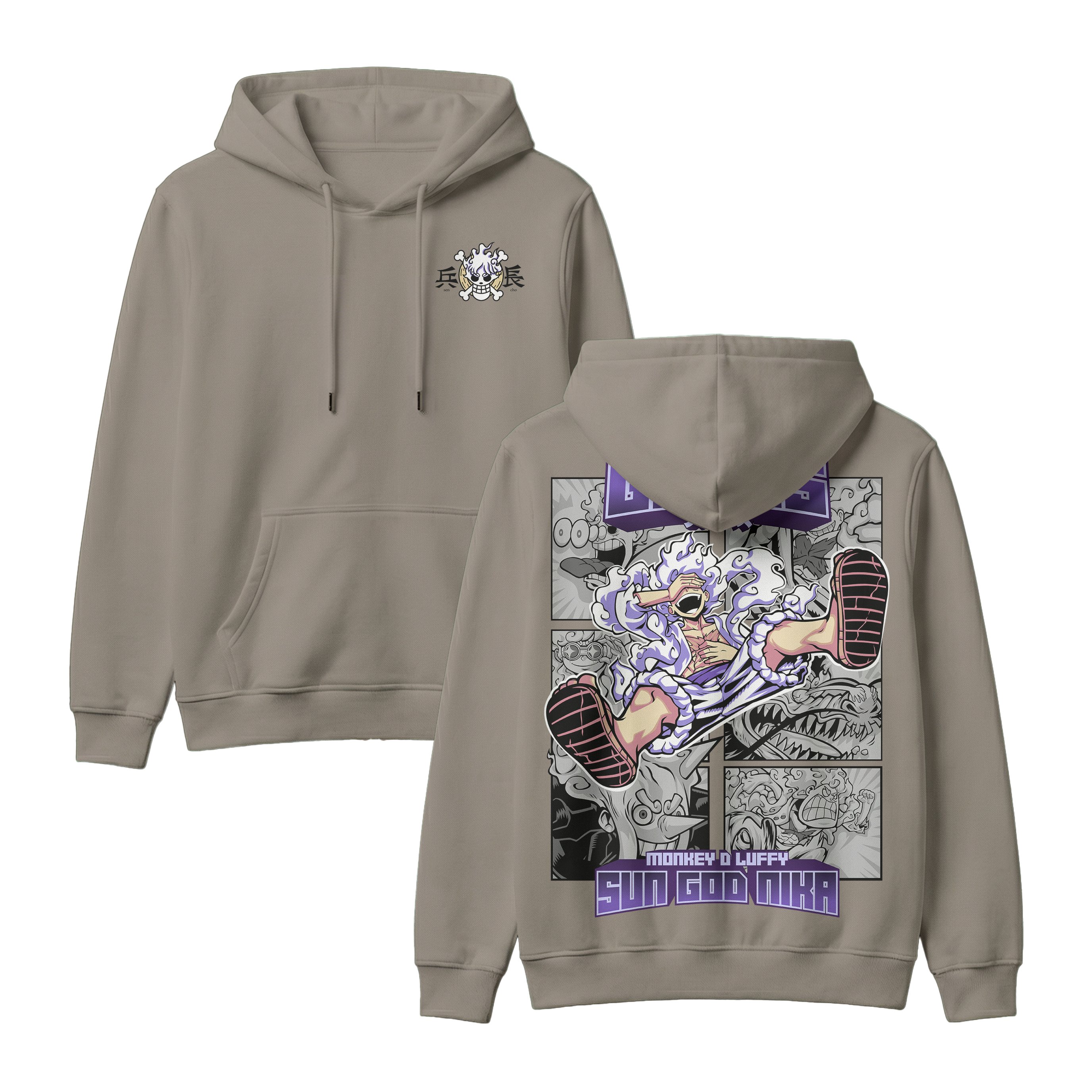 Anime One Piece Gear 5 Monkey D. Luffy Sun God Nika Pullover Hoodie - RZM011