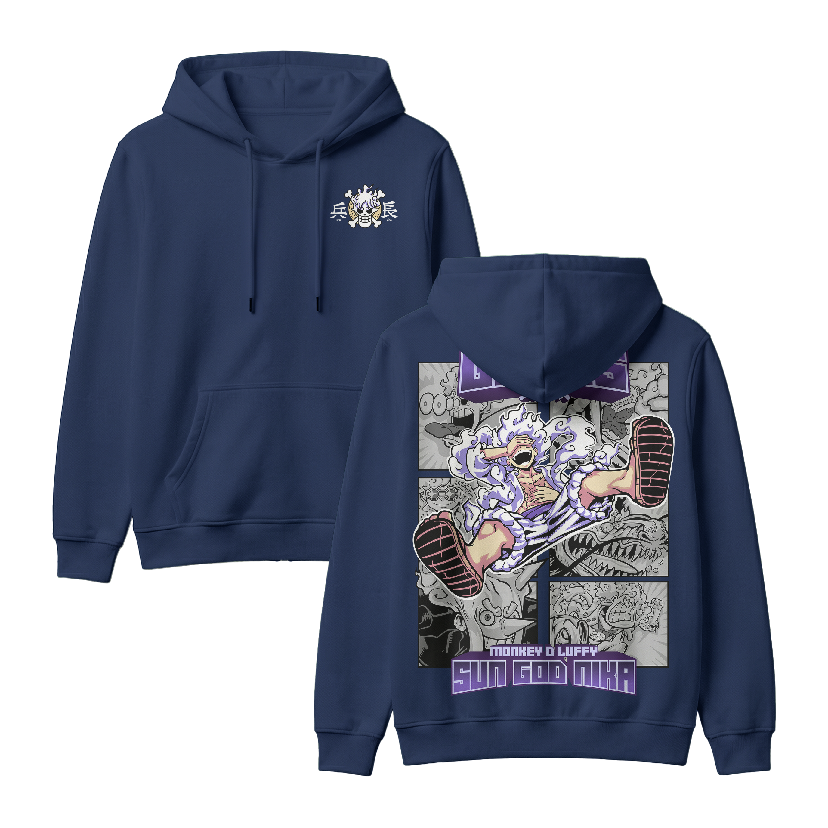 Anime One Piece Gear 5 Monkey D. Luffy Sun God Nika Pullover Hoodie - RZM011