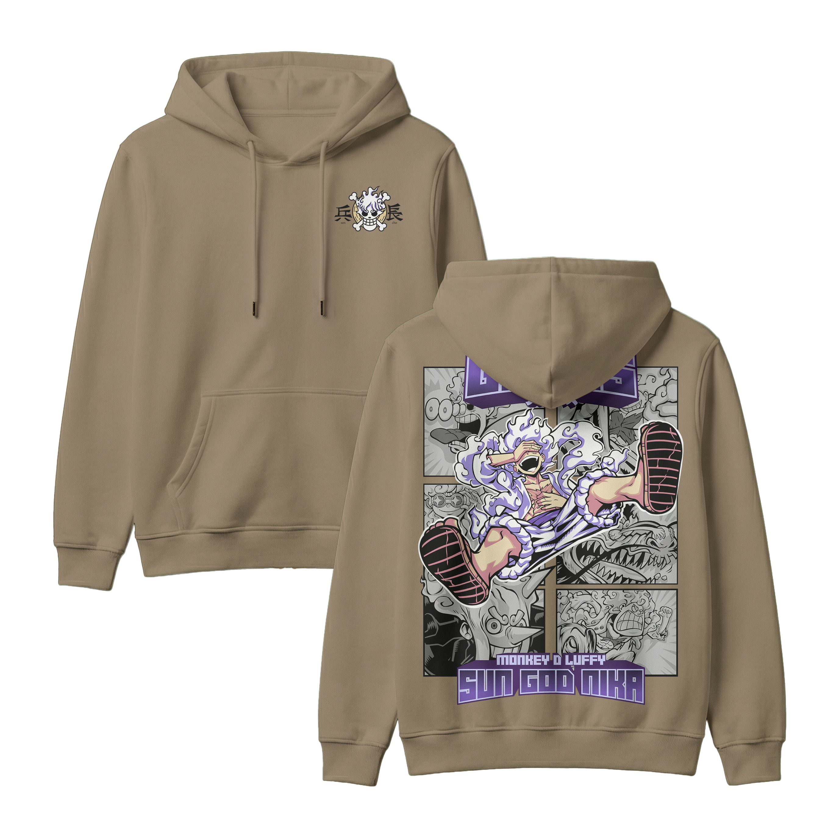 Anime One Piece Gear 5 Monkey D. Luffy Sun God Nika Pullover Hoodie - RZM011