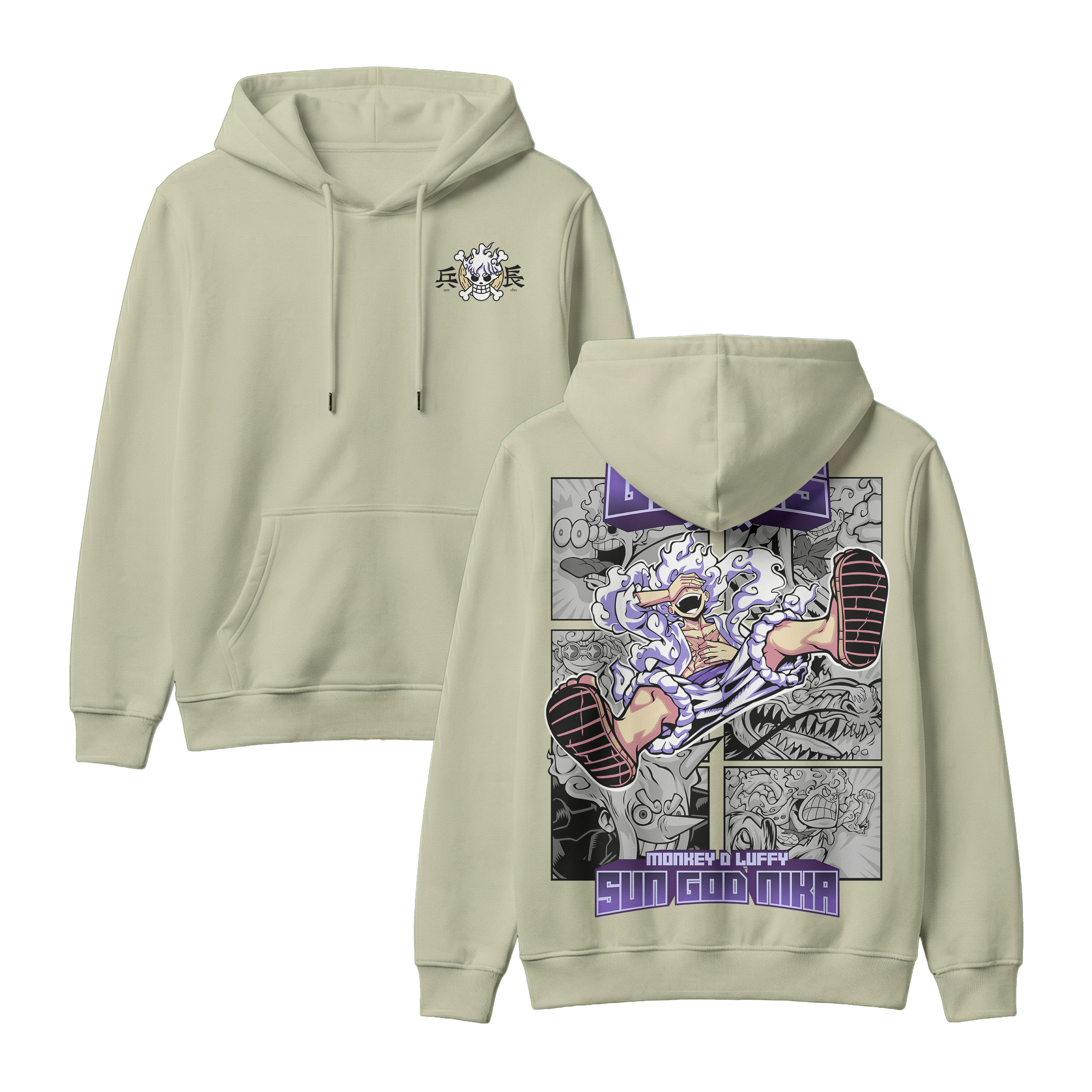 Anime One Piece Gear 5 Monkey D. Luffy Sun God Nika Pullover Hoodie - RZM011