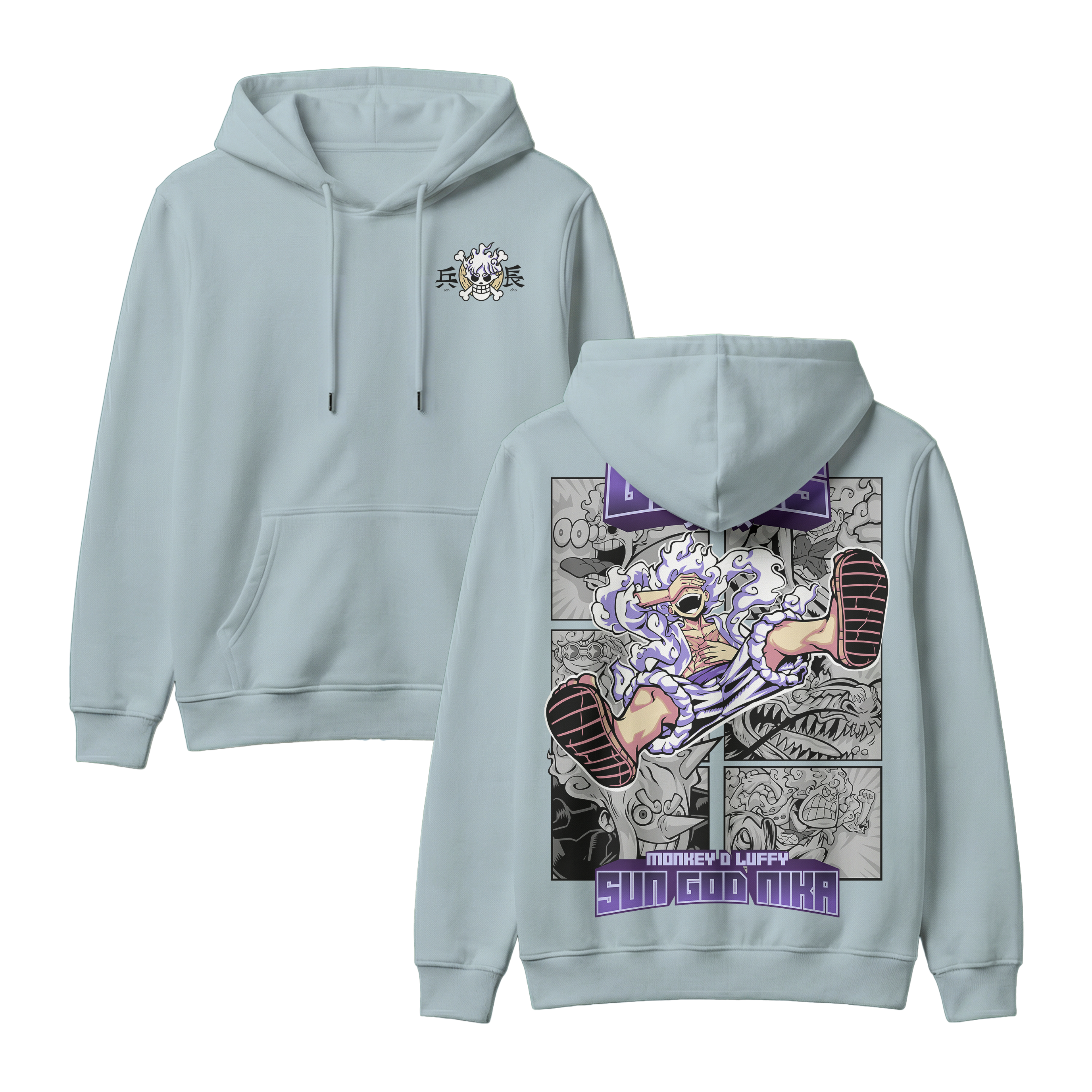 Anime One Piece Gear 5 Monkey D. Luffy Sun God Nika Pullover Hoodie - RZM011