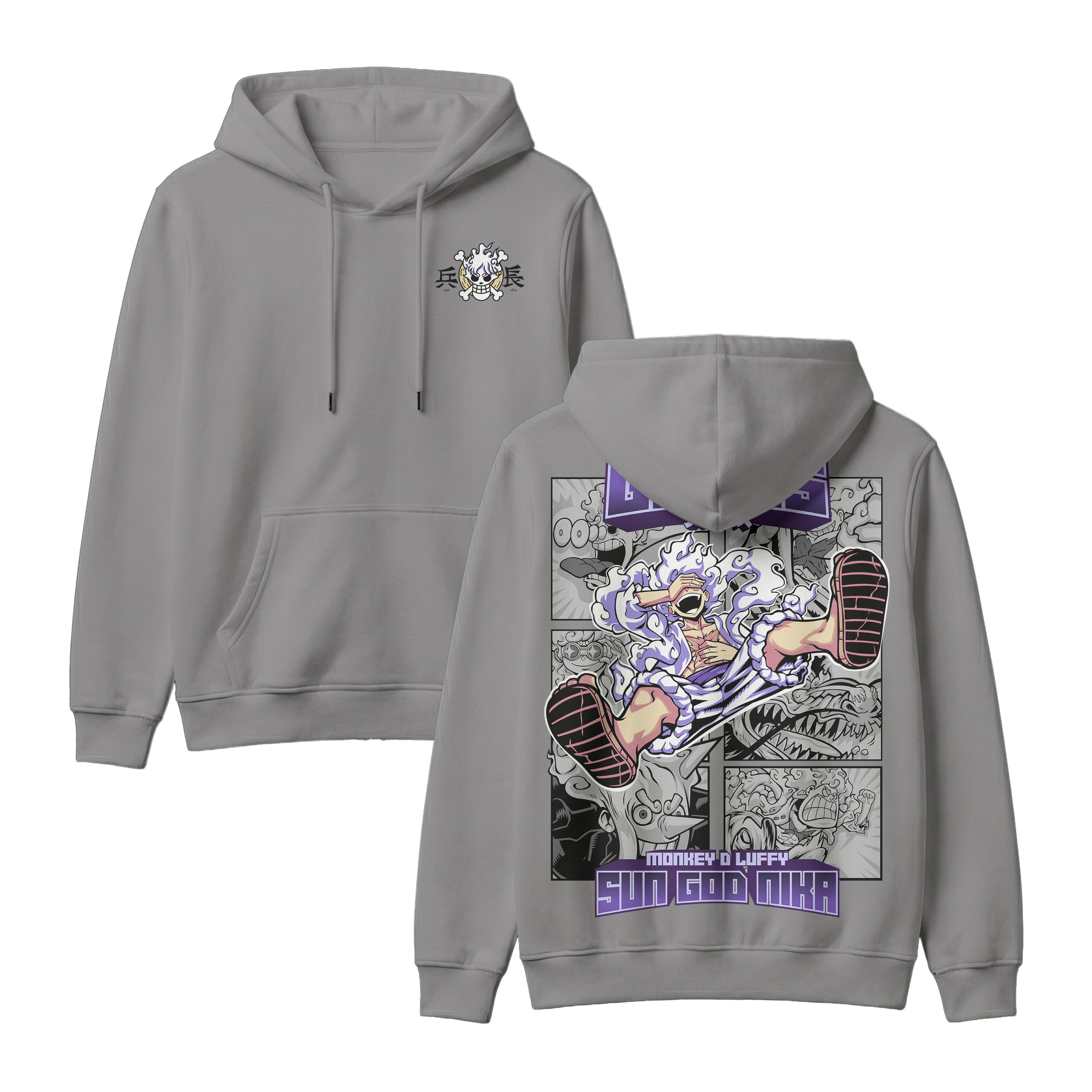 Anime One Piece Gear 5 Monkey D. Luffy Sun God Nika Pullover Hoodie - RZM011