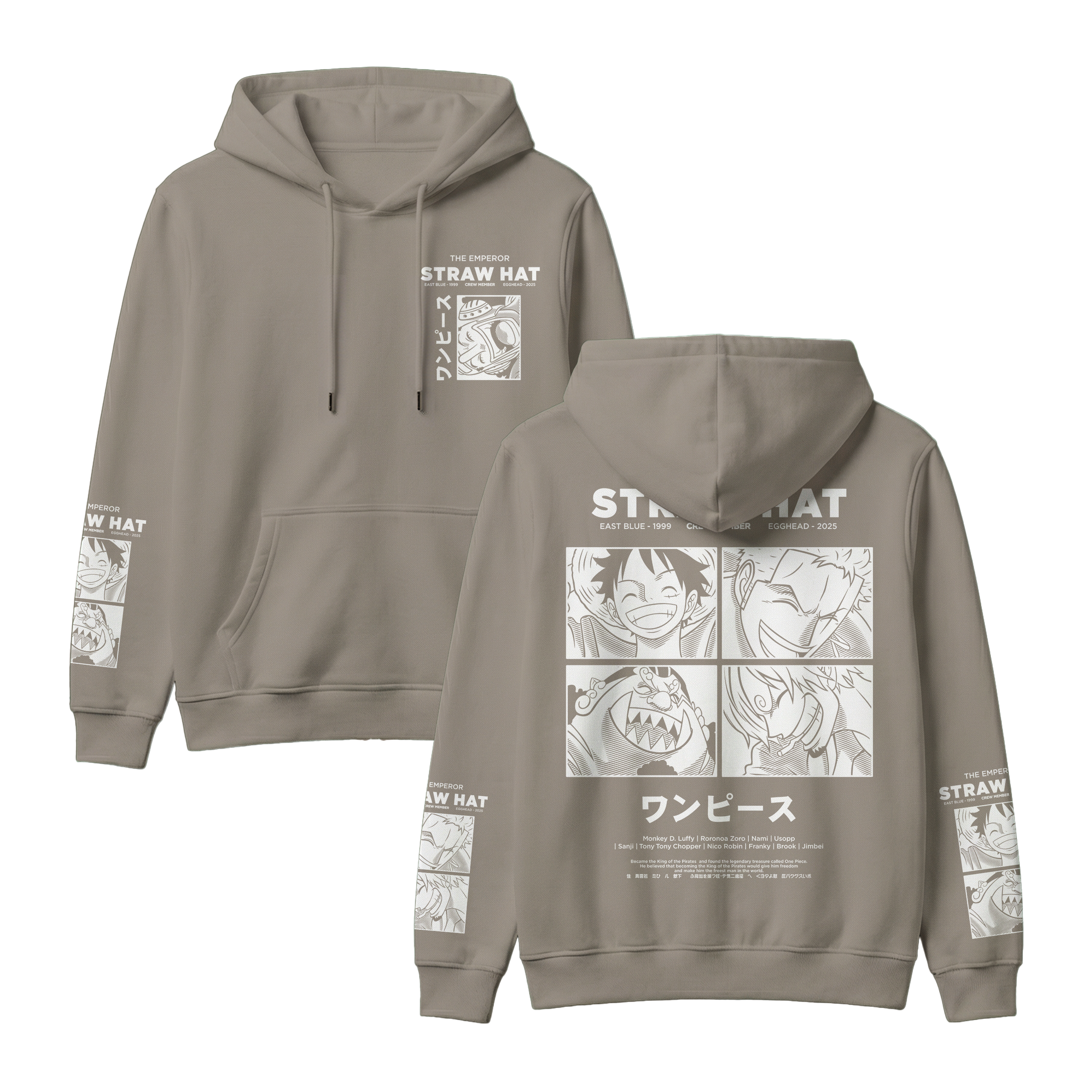 Anime One Piece Emperor Straw Hat Crew Pullover Hoodie - RZM014