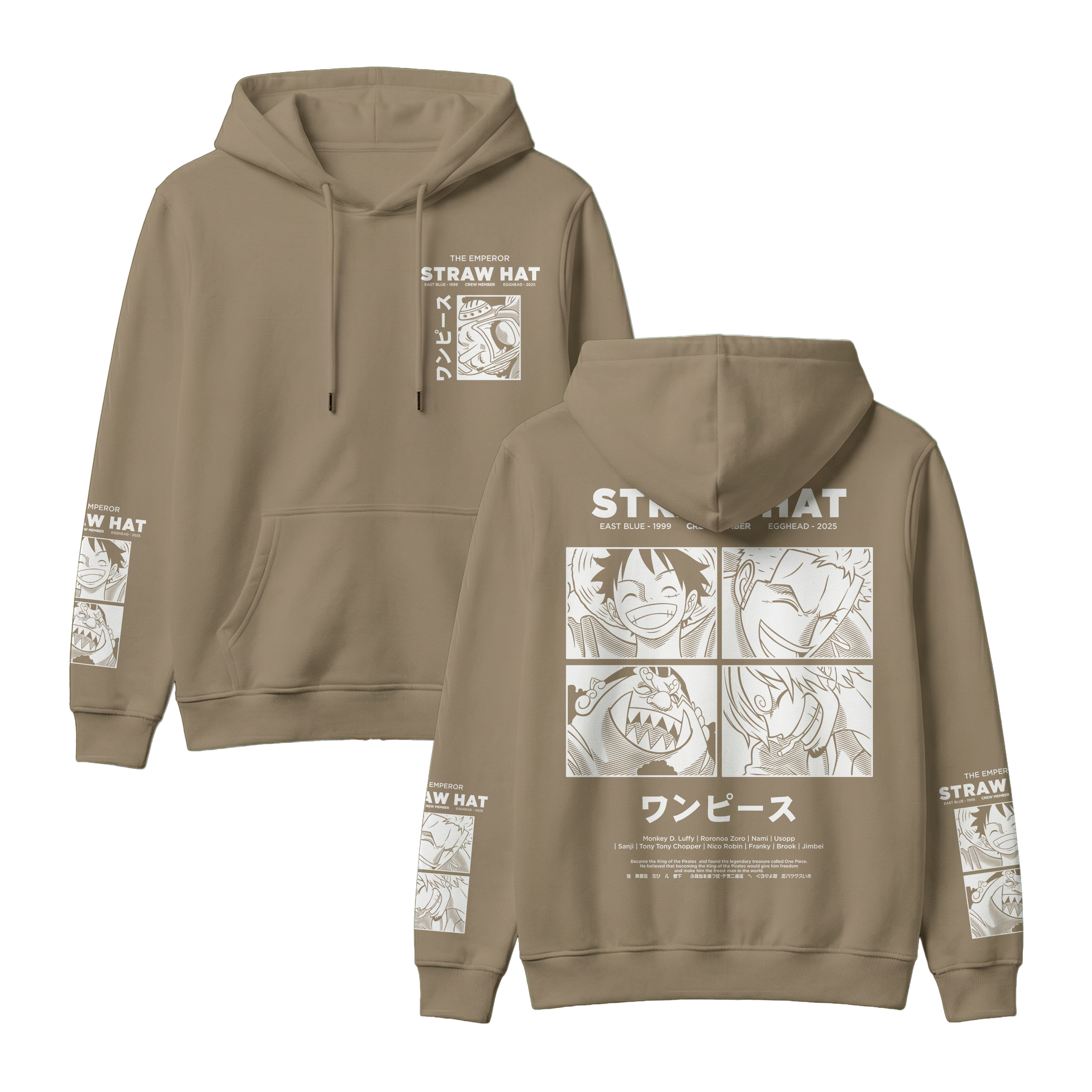 Anime One Piece Emperor Straw Hat Crew Pullover Hoodie - RZM014