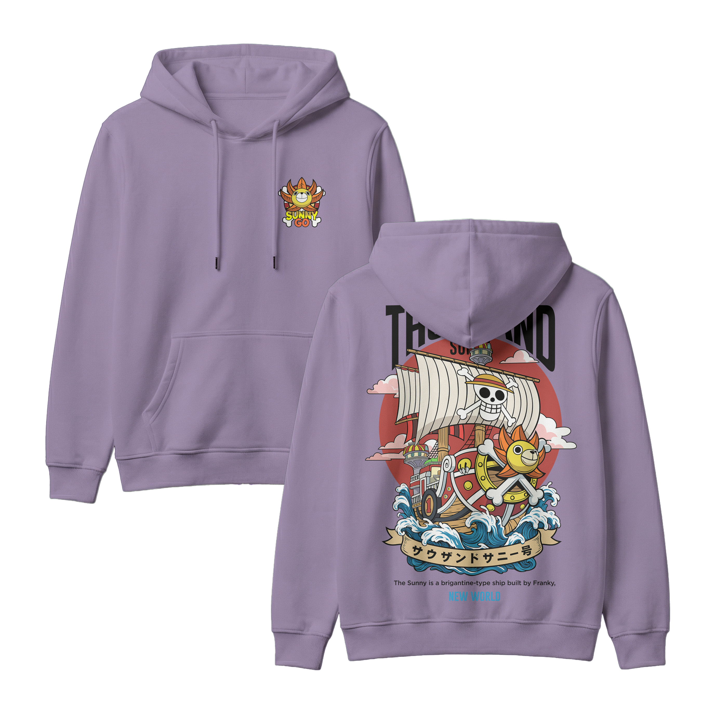Anime One Piece Thousand Sunny Pullover Hoodie - RZM016
