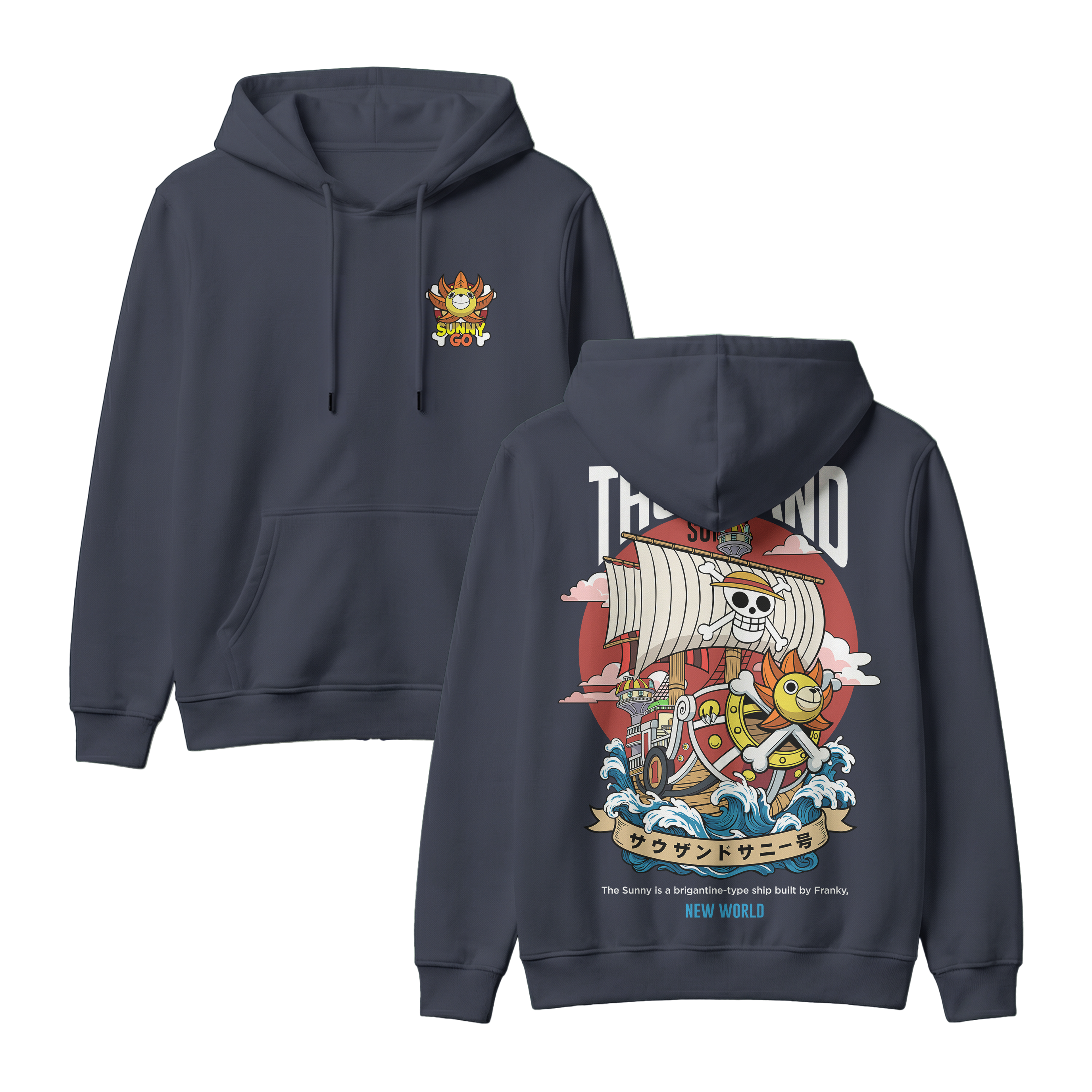 Anime One Piece Thousand Sunny Pullover Hoodie - RZM016