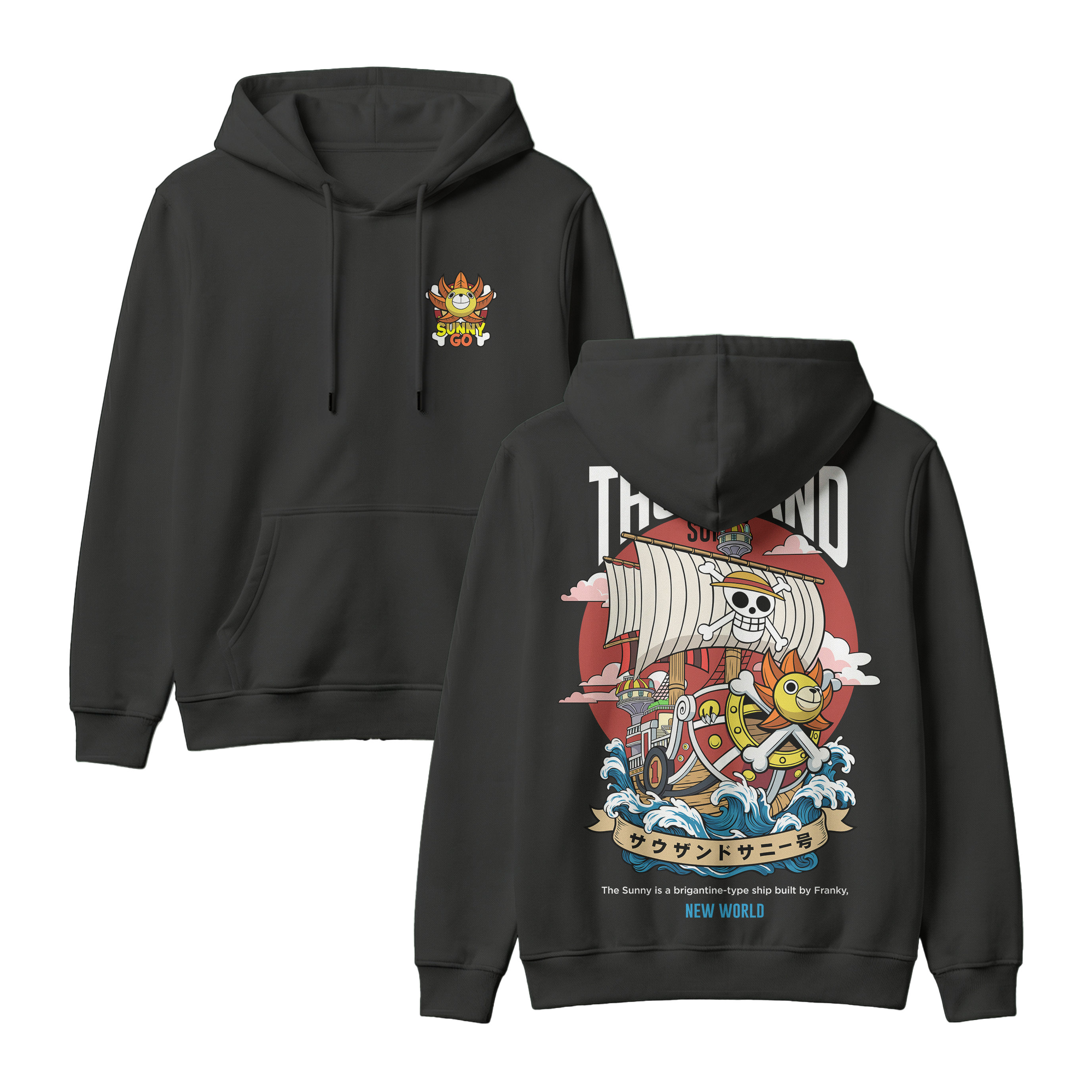 Anime One Piece Thousand Sunny Pullover Hoodie - RZM016