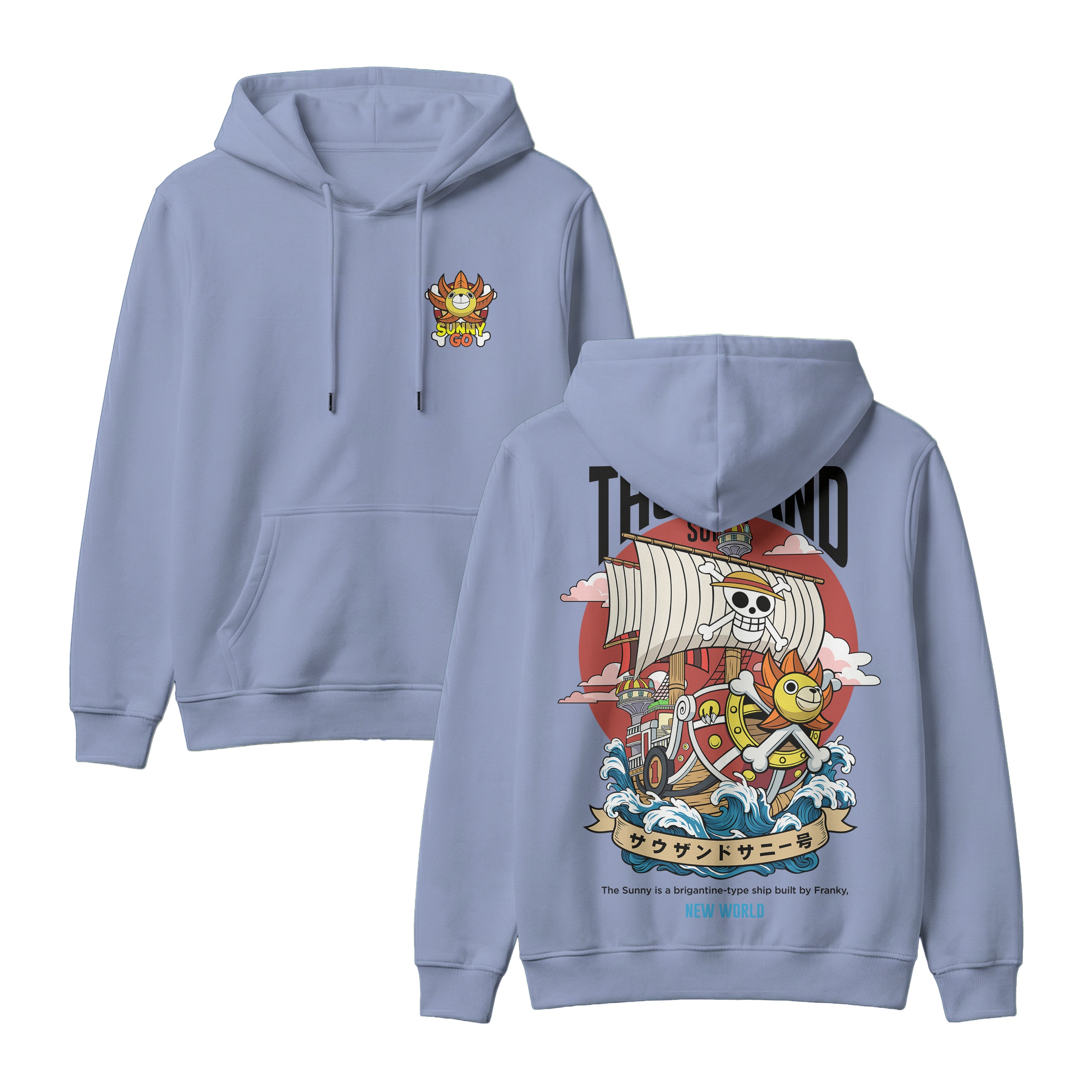 Anime One Piece Thousand Sunny Pullover Hoodie - RZM016