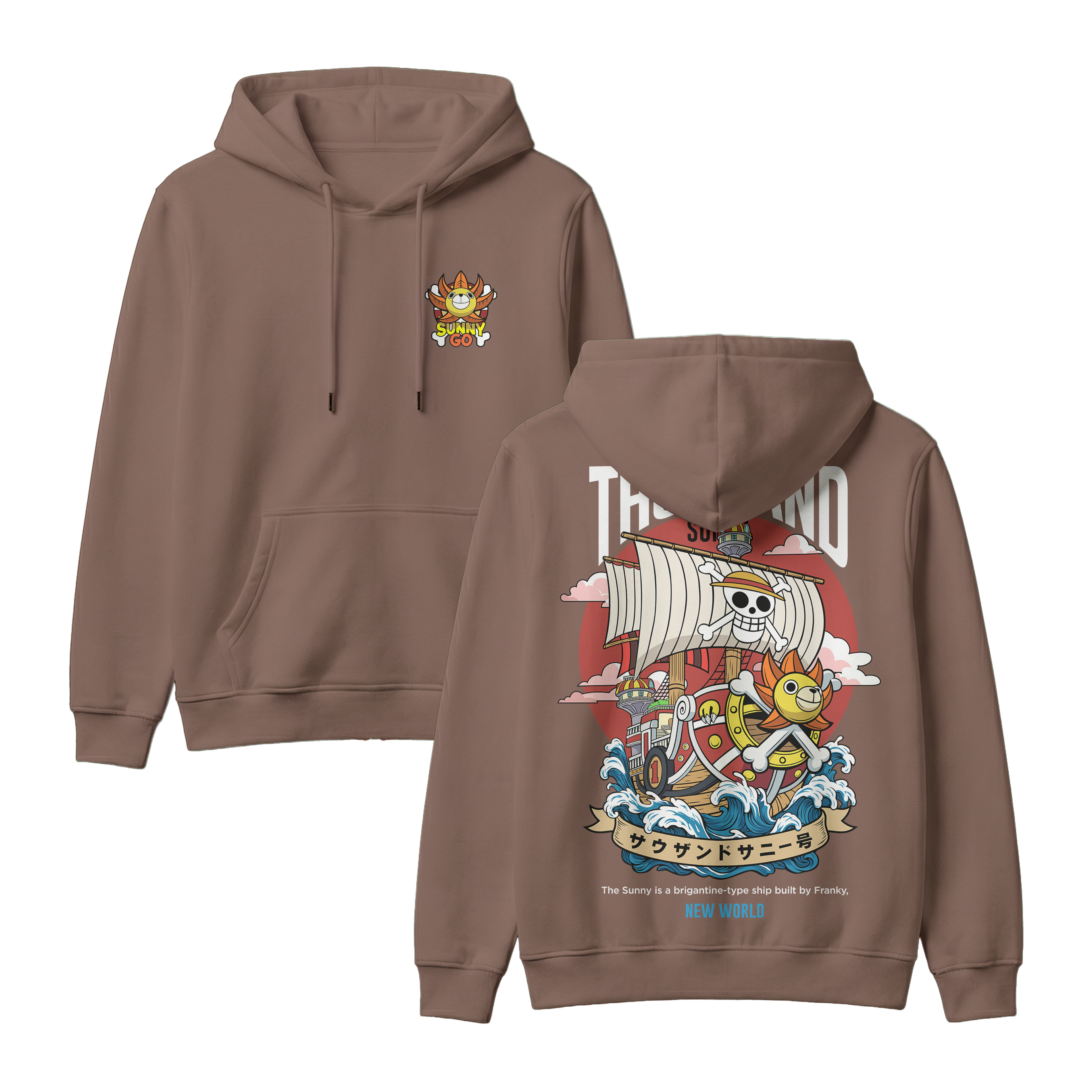 Anime One Piece Thousand Sunny Pullover Hoodie - RZM016