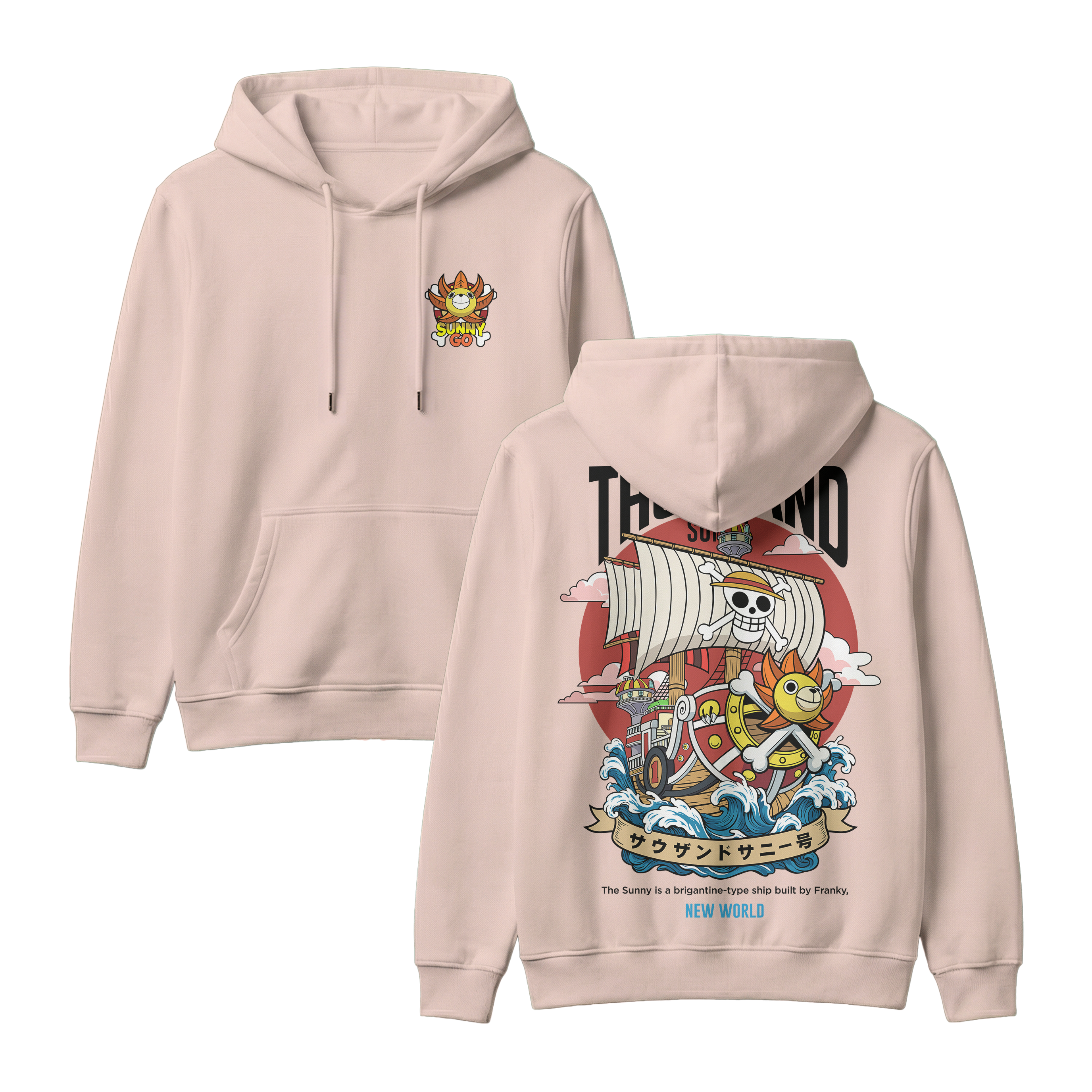 Anime One Piece Thousand Sunny Pullover Hoodie - RZM016