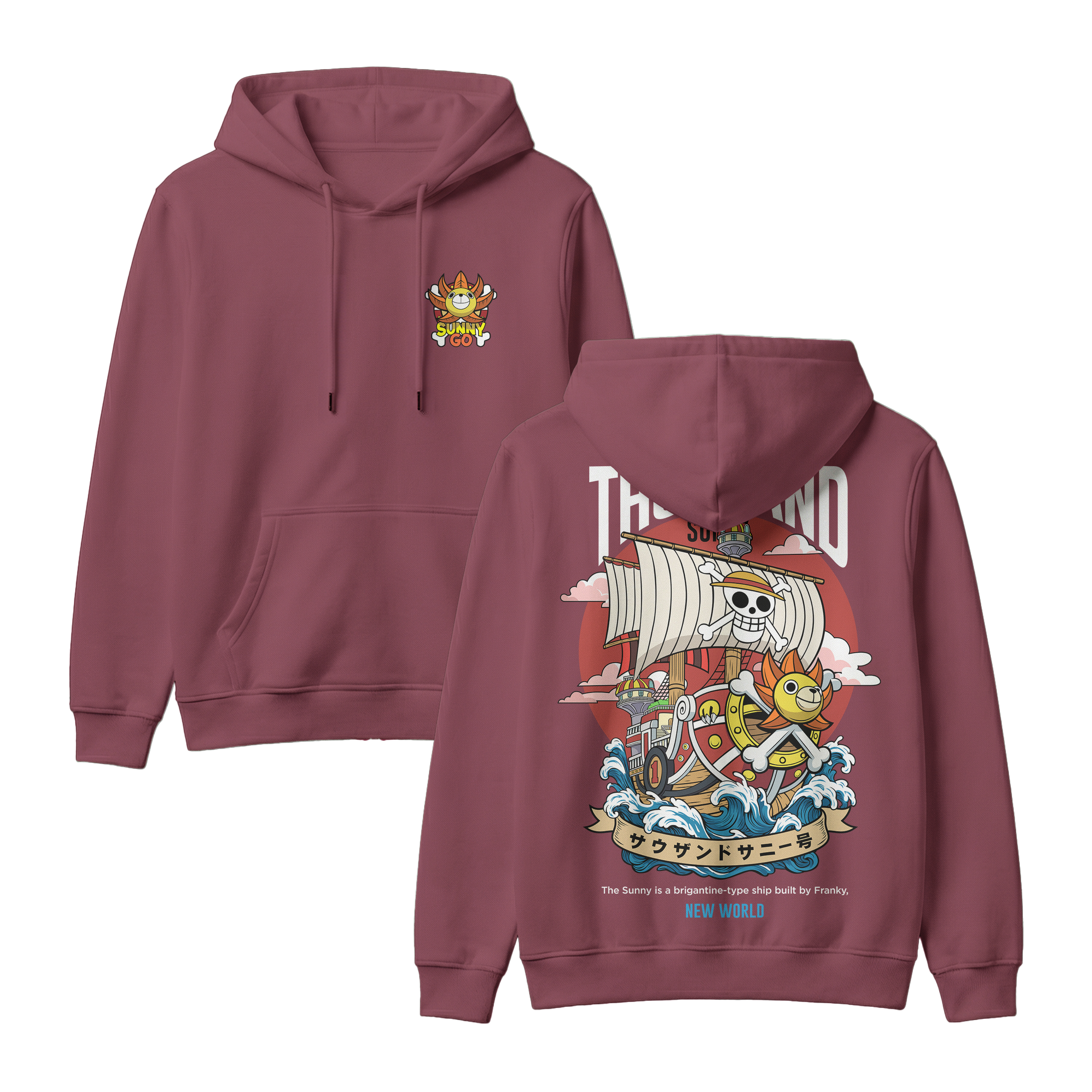 Anime One Piece Thousand Sunny Pullover Hoodie - RZM016