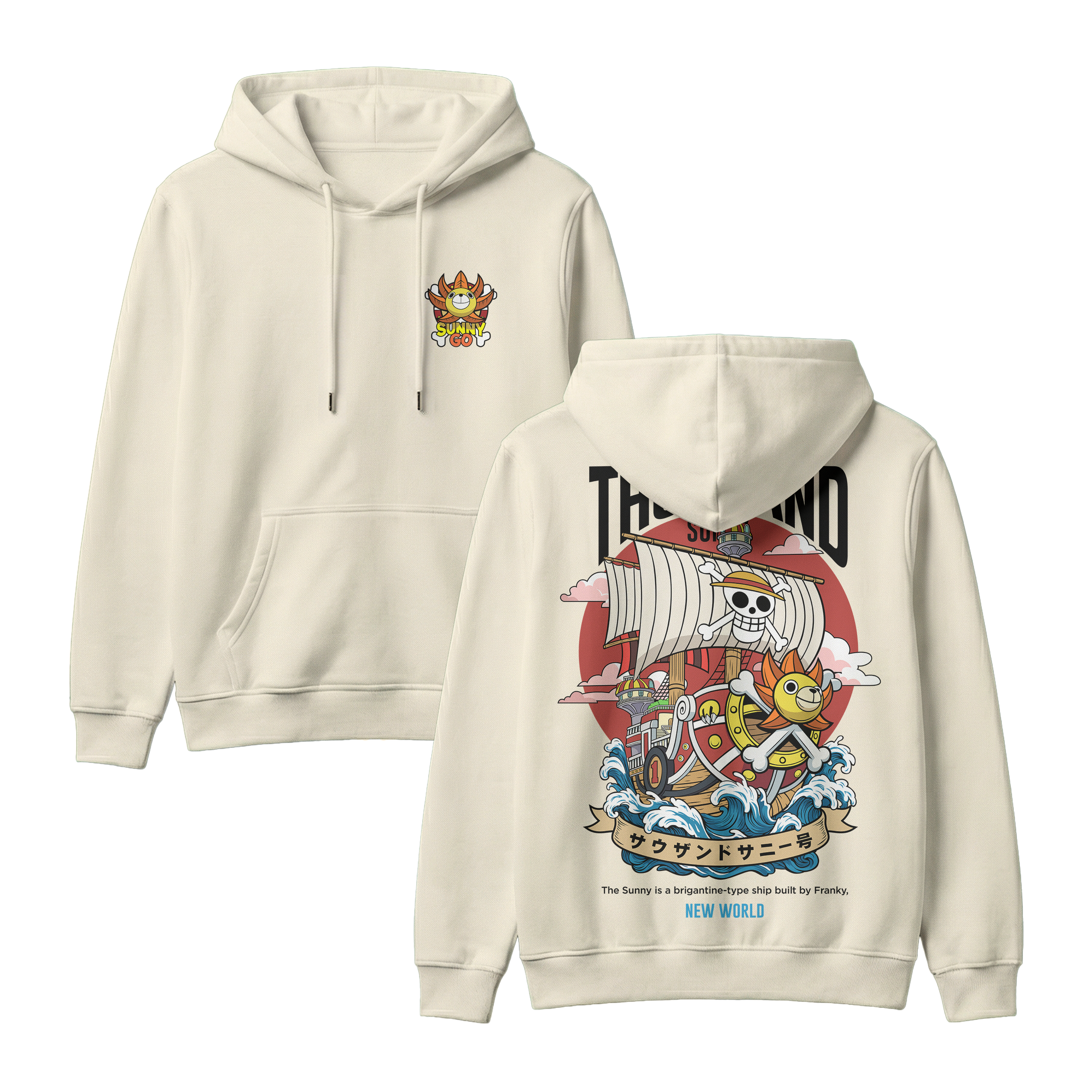 Anime One Piece Thousand Sunny Pullover Hoodie - RZM016