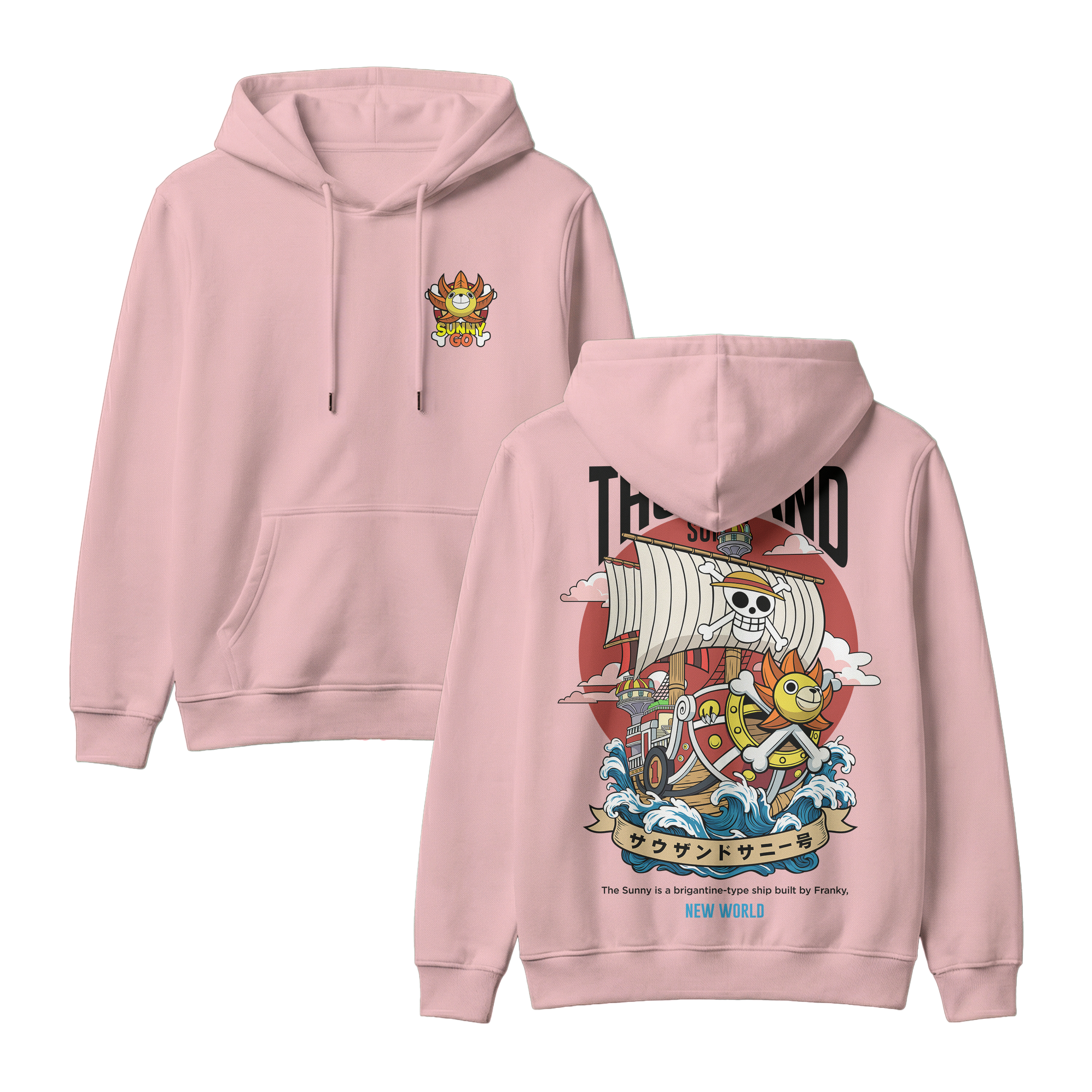 Anime One Piece Thousand Sunny Pullover Hoodie - RZM016