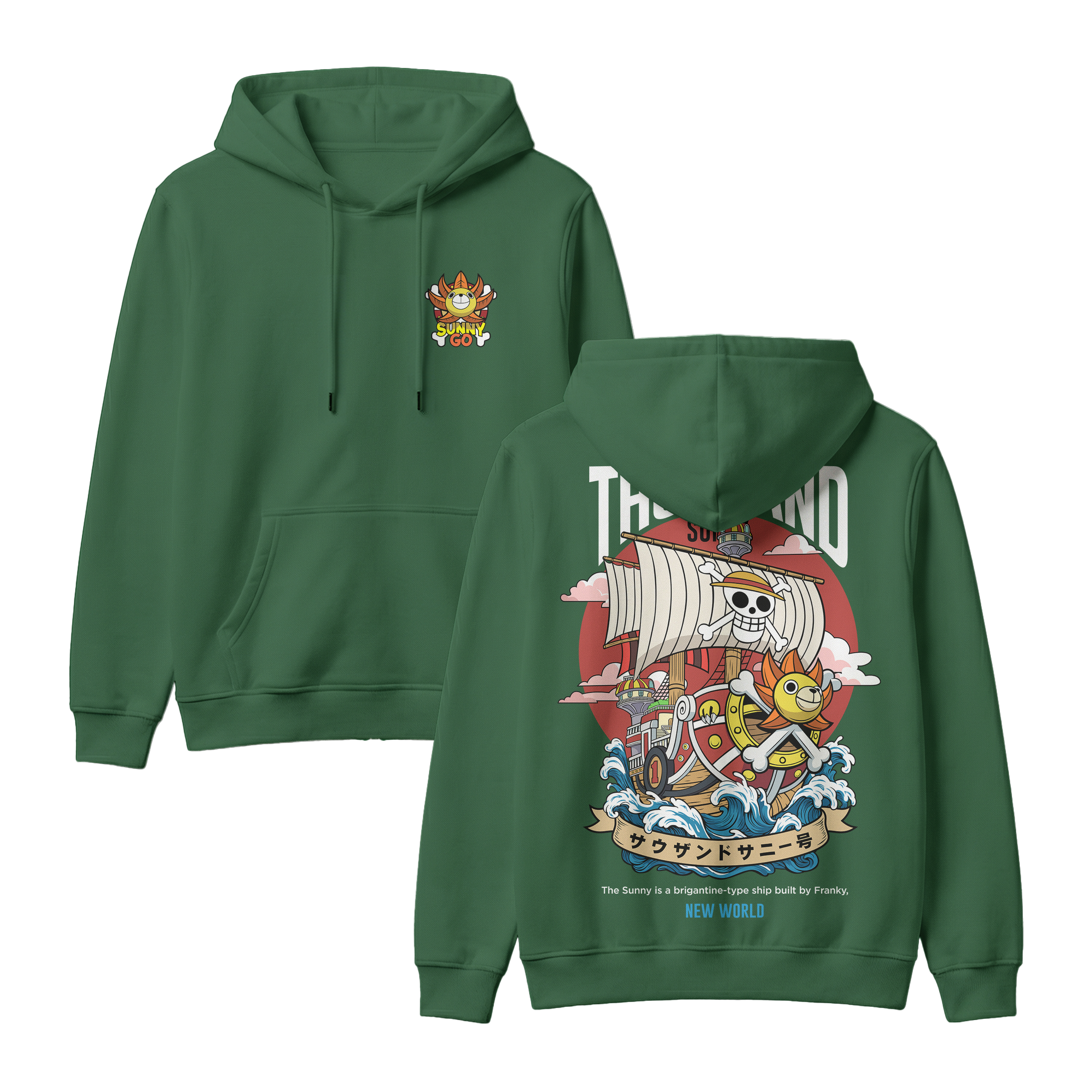 Anime One Piece Thousand Sunny Pullover Hoodie - RZM016