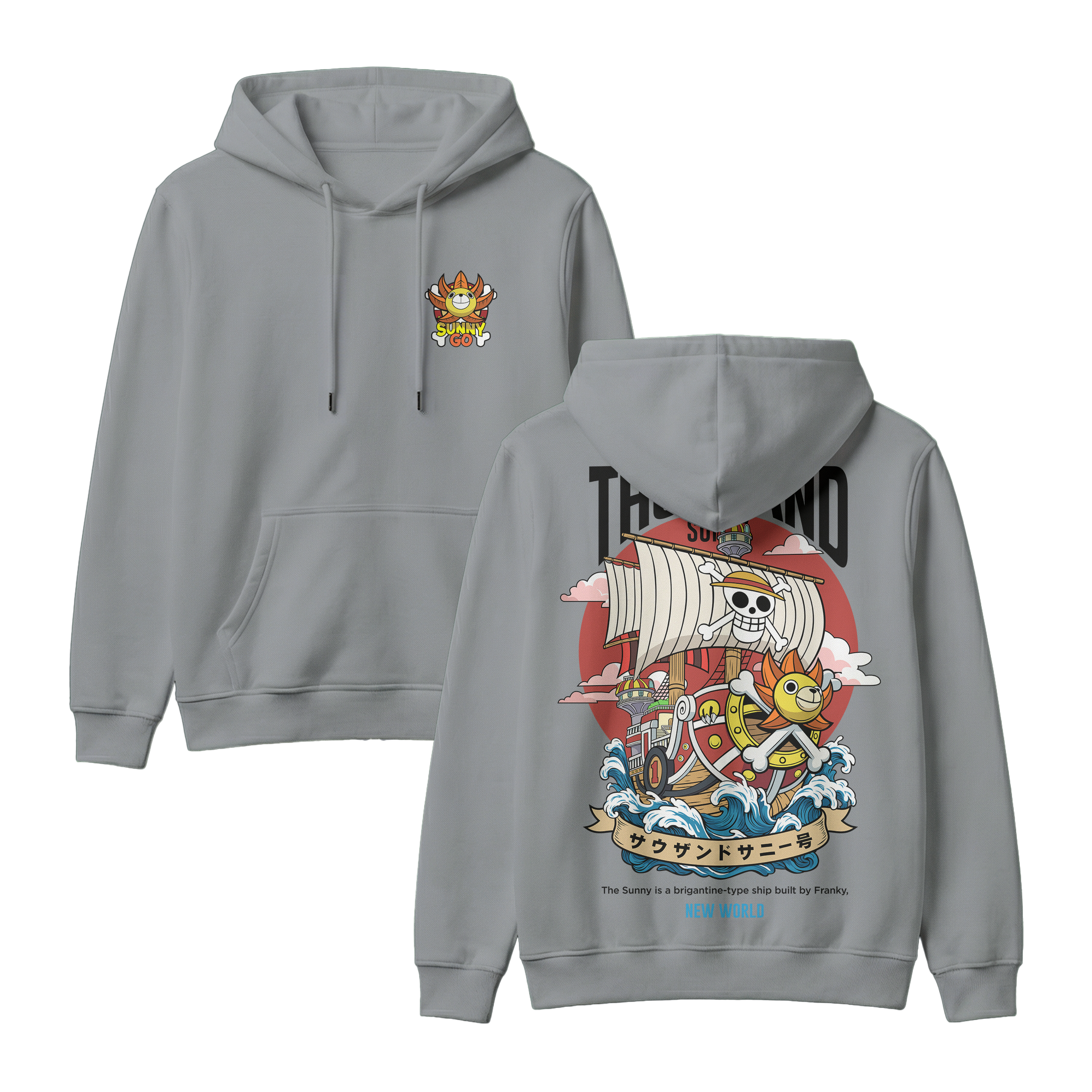 Anime One Piece Thousand Sunny Pullover Hoodie - RZM016