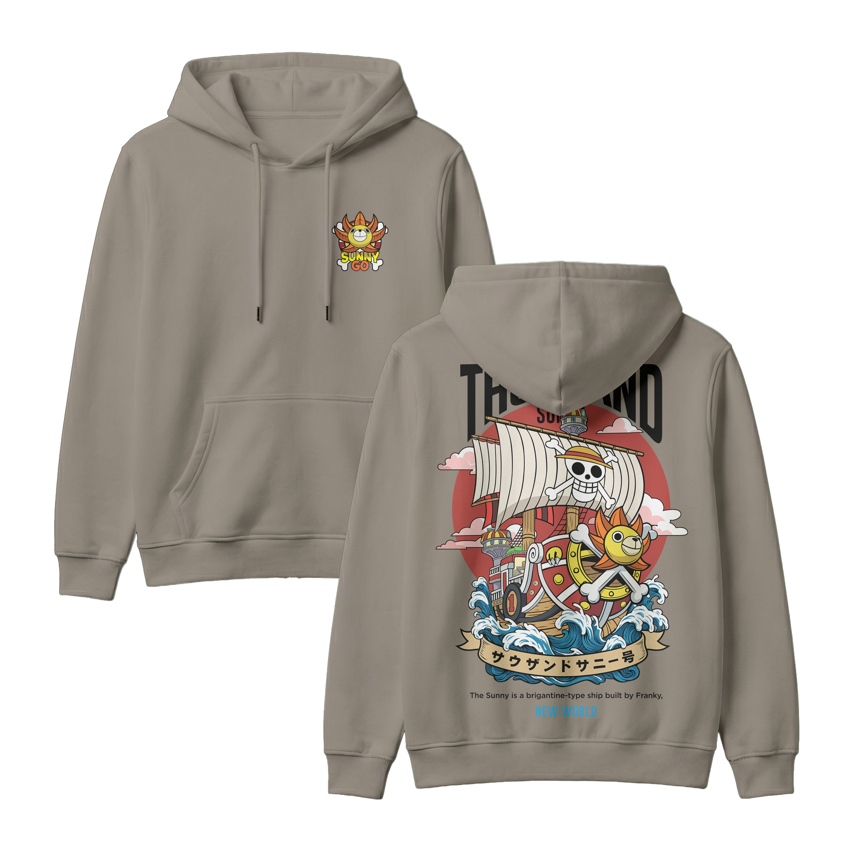 Anime One Piece Thousand Sunny Pullover Hoodie - RZM016
