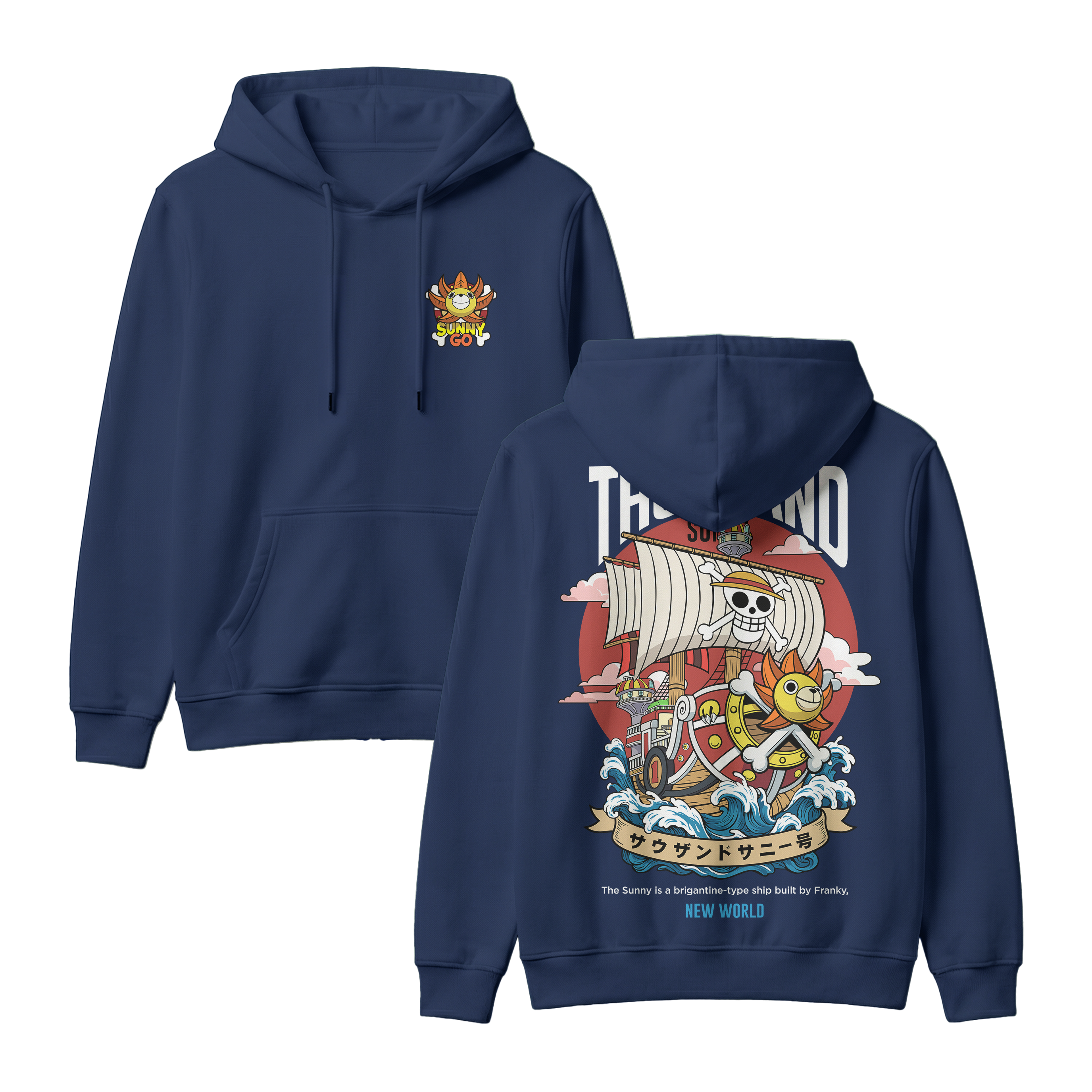 Anime One Piece Thousand Sunny Pullover Hoodie - RZM016
