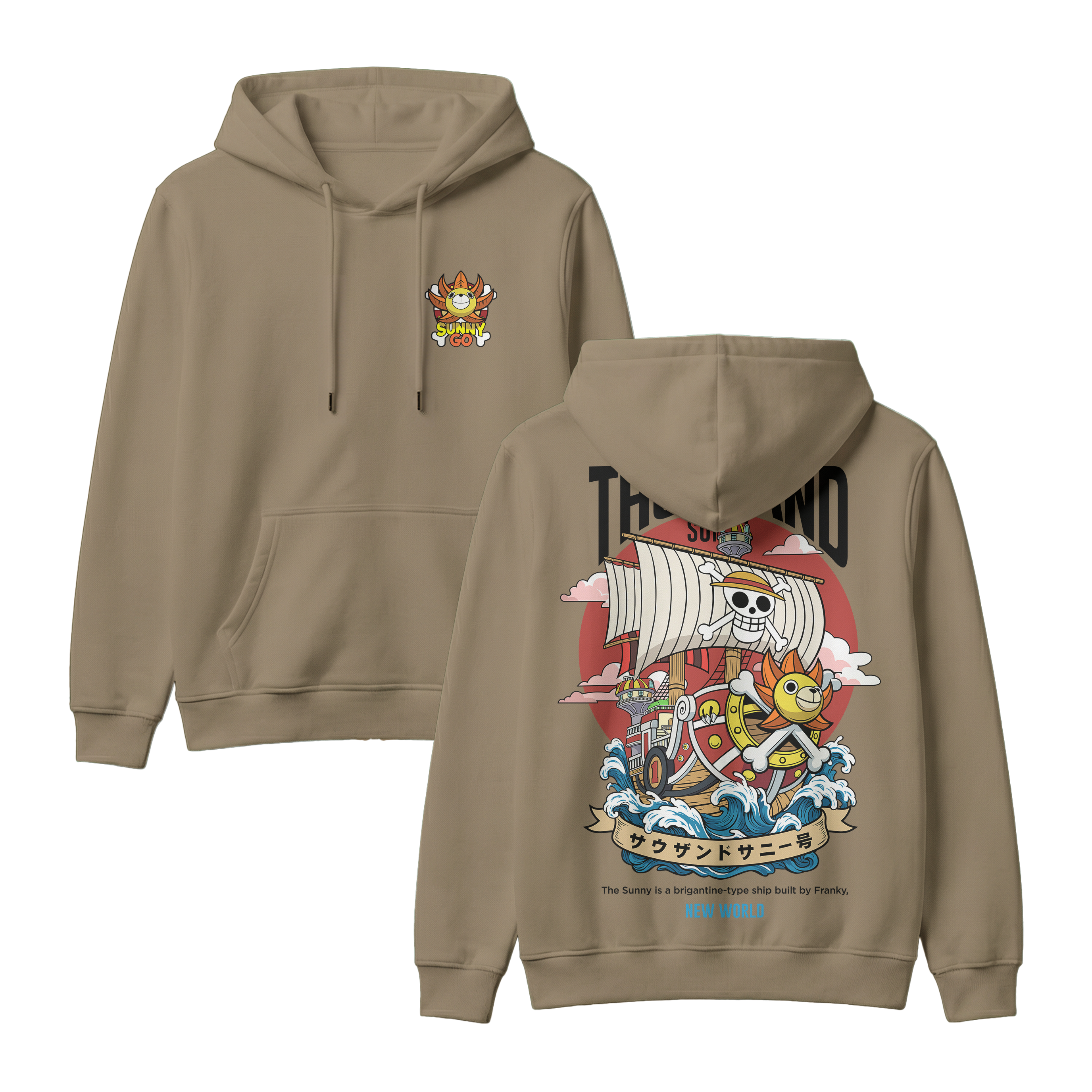 Anime One Piece Thousand Sunny Pullover Hoodie - RZM016