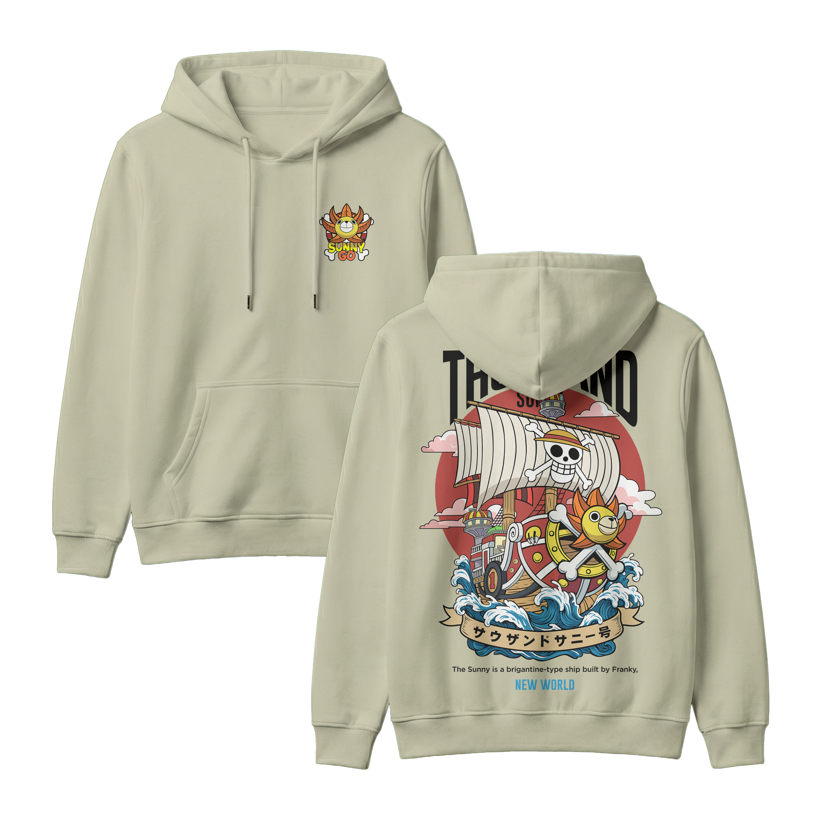 Anime One Piece Thousand Sunny Pullover Hoodie - RZM016