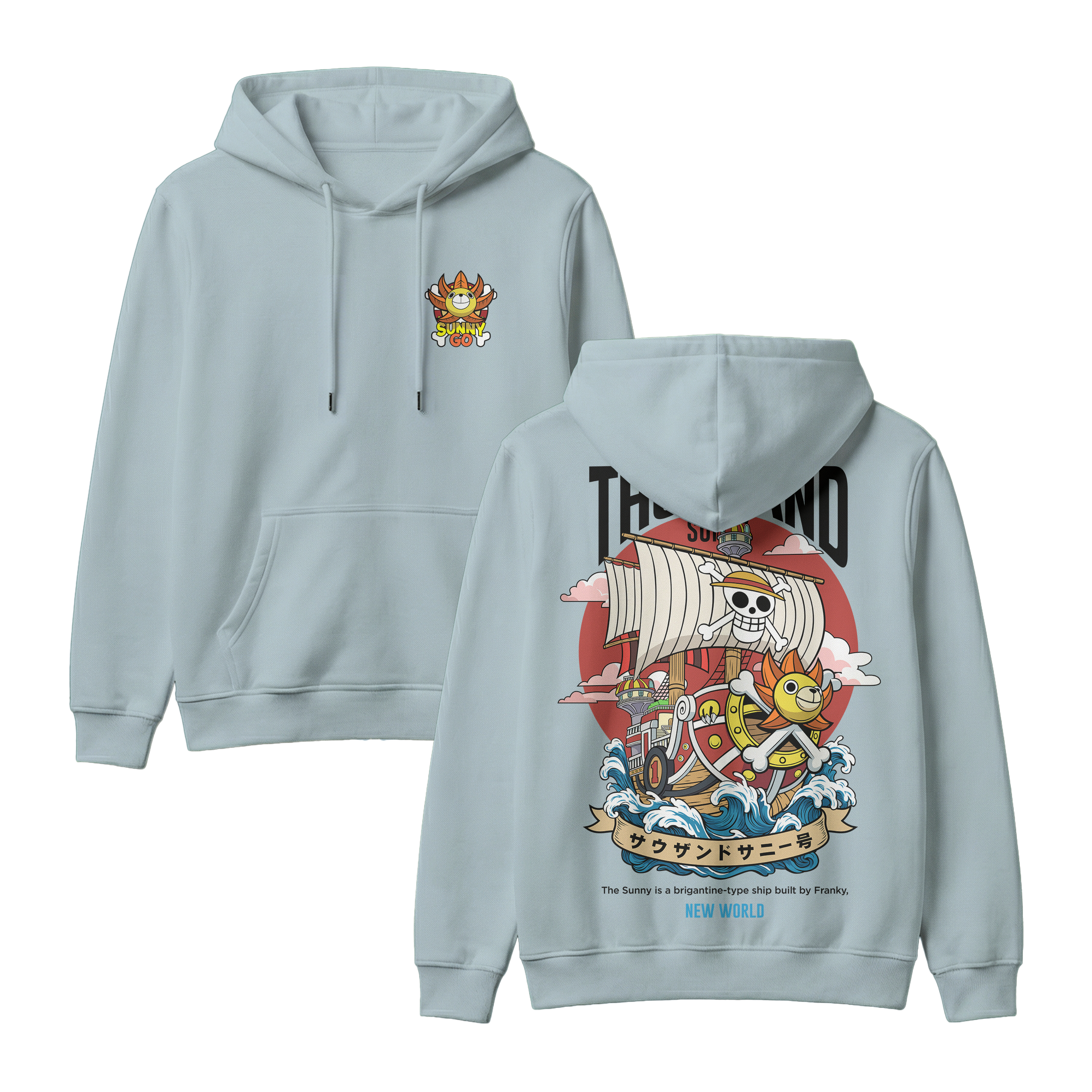 Anime One Piece Thousand Sunny Pullover Hoodie - RZM016
