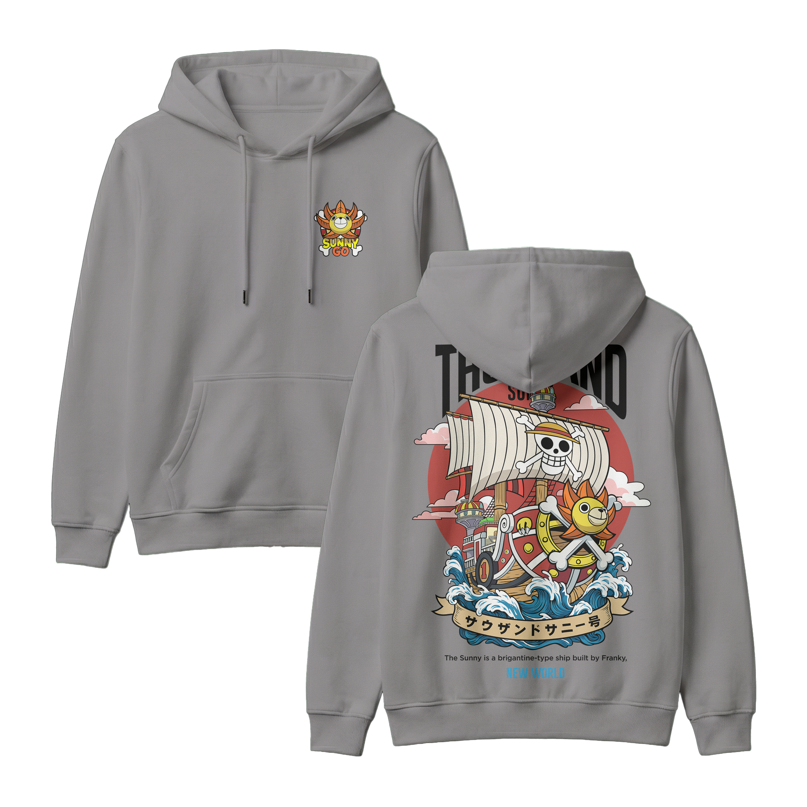 Anime One Piece Thousand Sunny Pullover Hoodie - RZM016